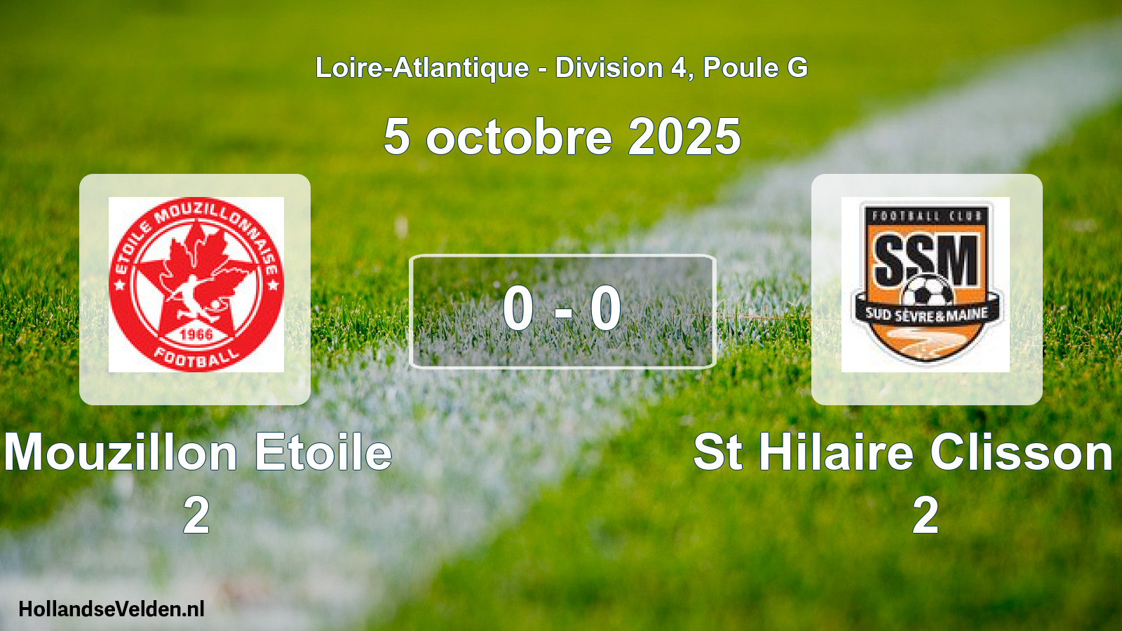 Gespeelde wedstrijd: Mouzillon Etoile 2 - St Hilaire Clisson F 2 0 - 0 (5 octobre 2025)