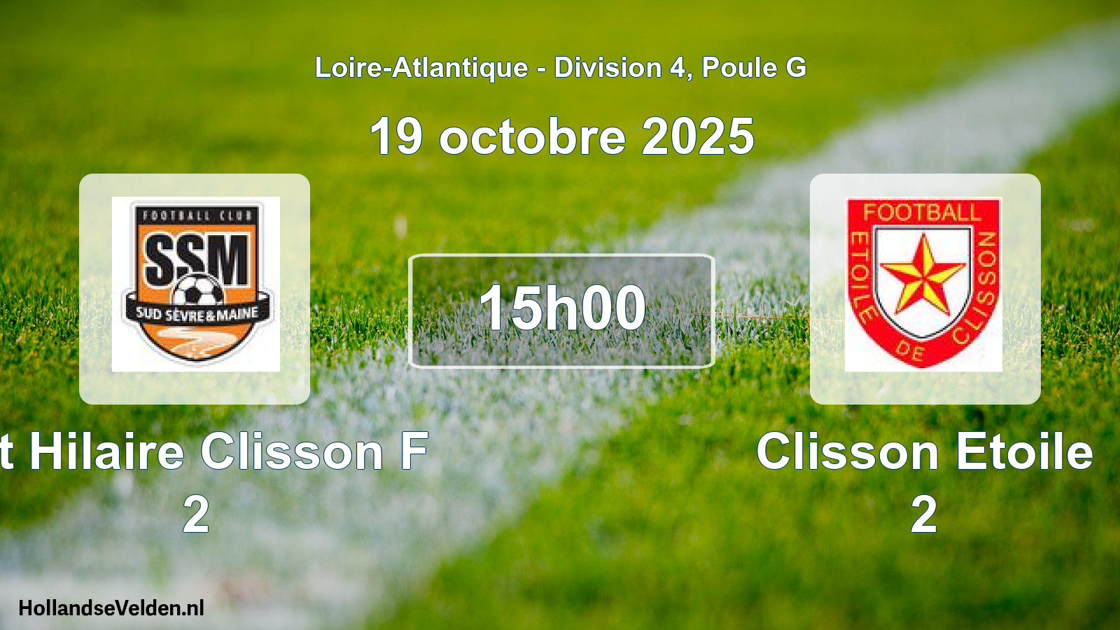 Geplande wedstrijd: St Hilaire Clisson F 2 - Clisson Etoile 2 (19 oktober 2025)