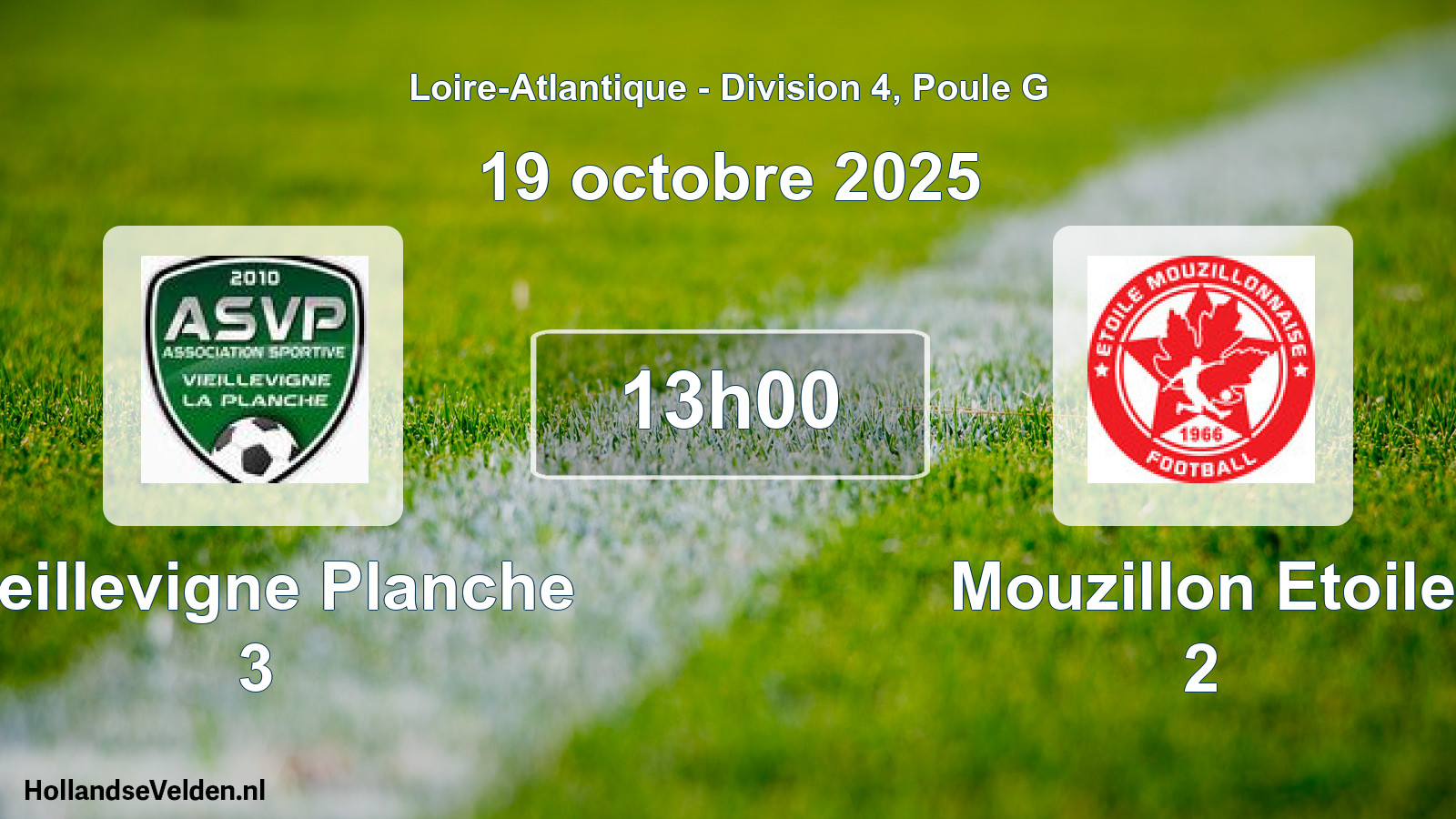 Geplande wedstrijd: Vieillevigne Planche 3 - Mouzillon Etoile 2 (19 oktober 2025)