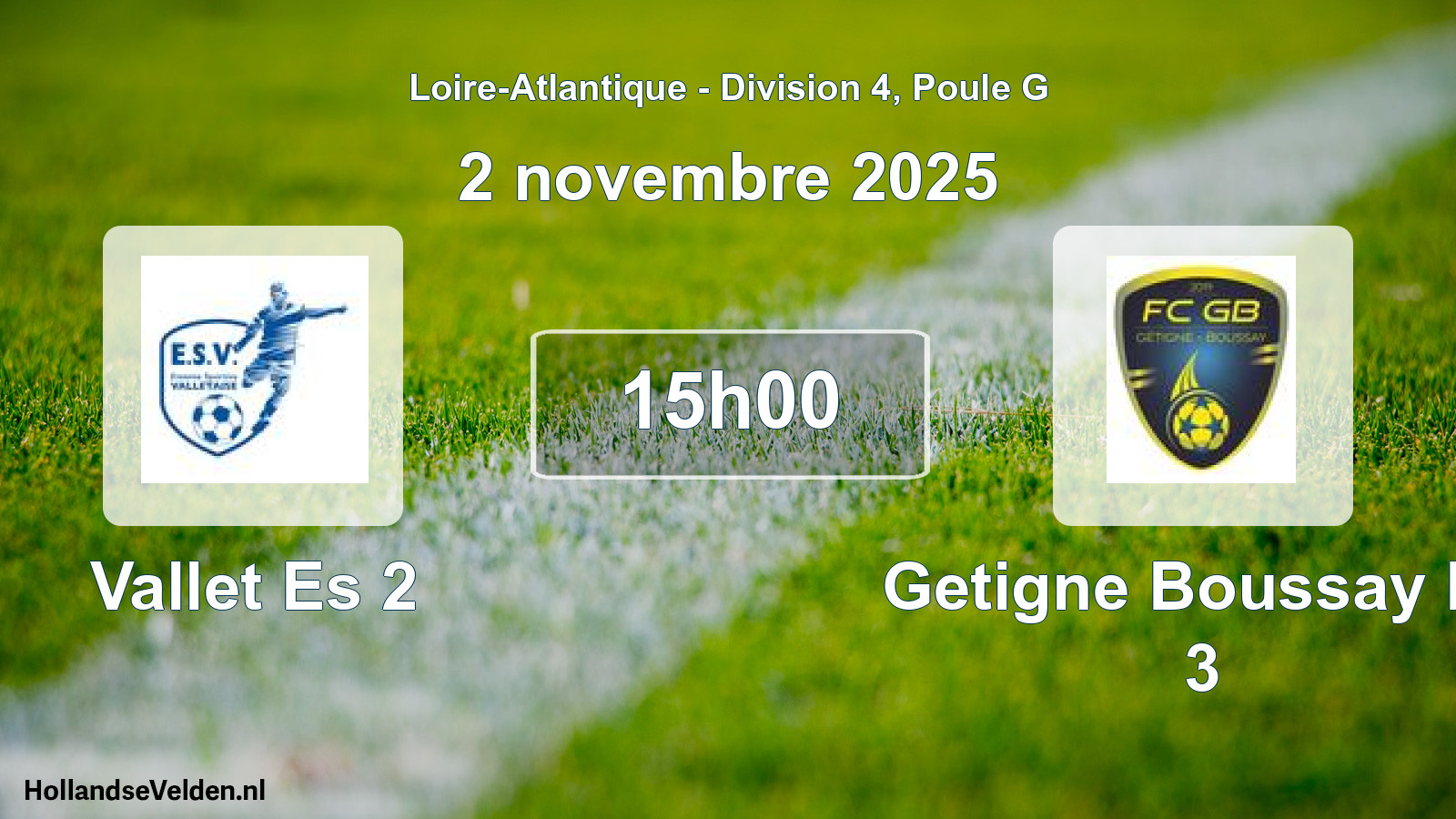 Scheduled Match: Vallet Es 2 - Getigne Boussay Fc 3 (2 November 2025)