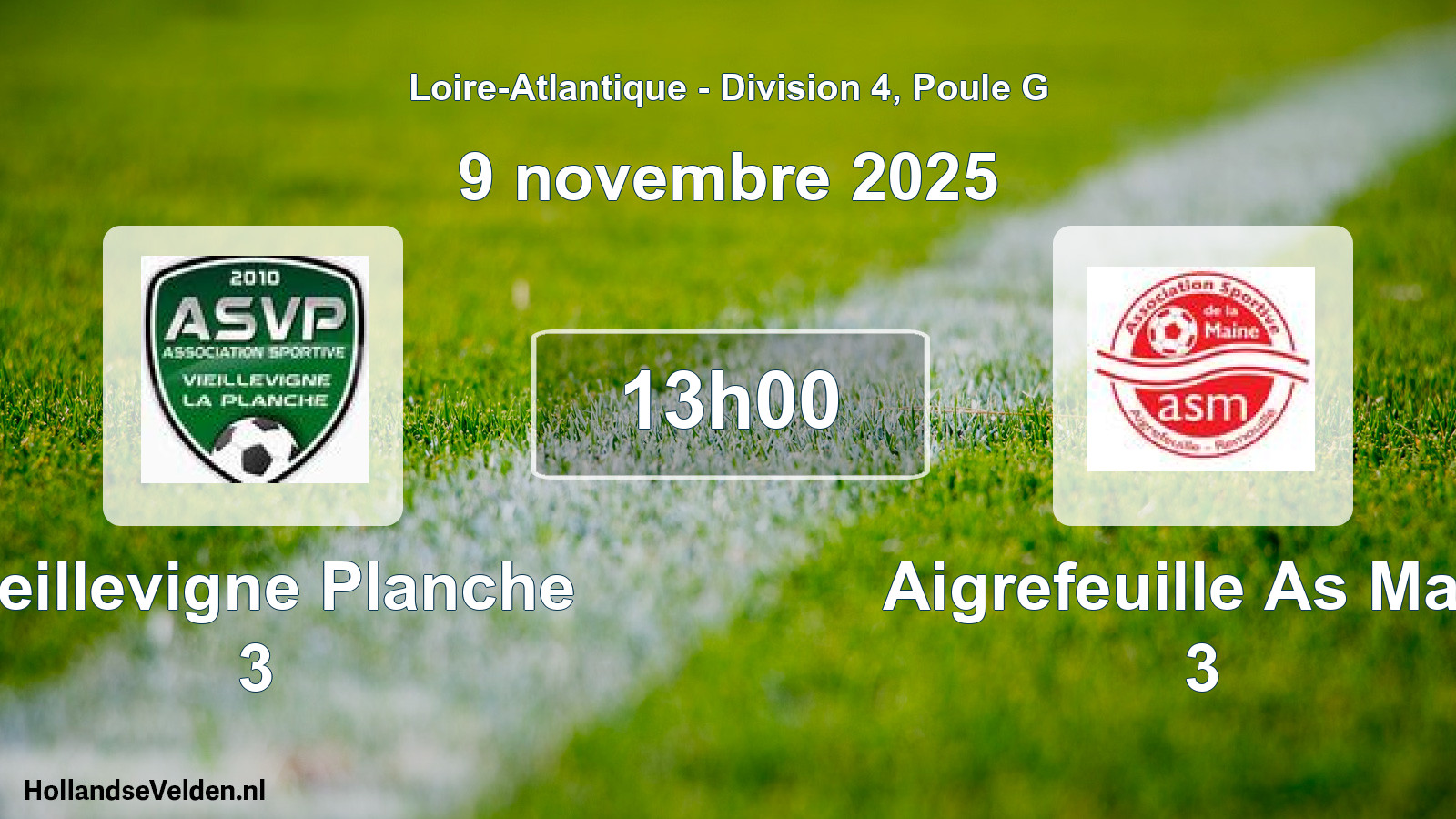 Geplande wedstrijd: Vieillevigne Planche 3 - Aigrefeuille As Main 3 (9 november 2025)