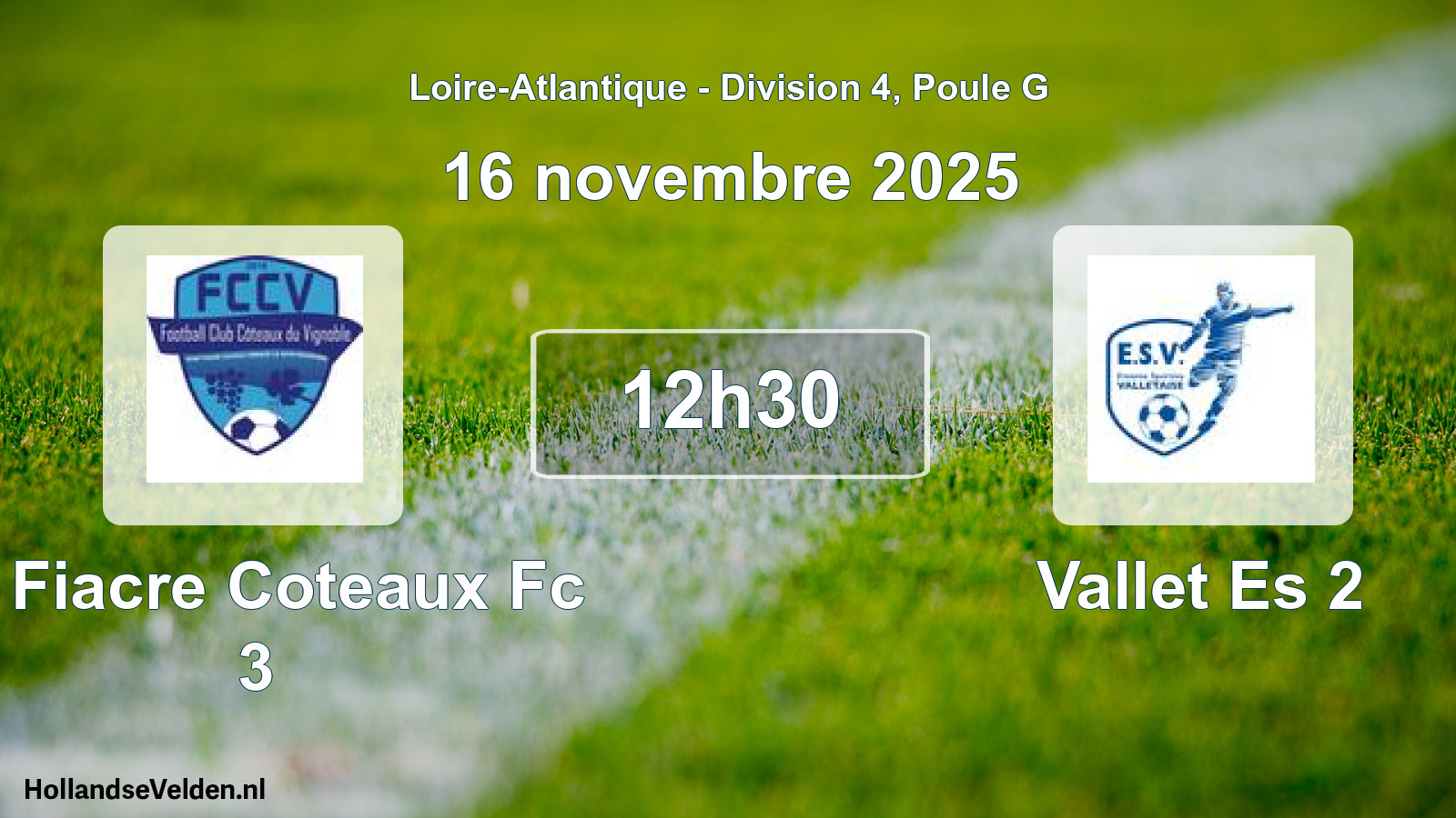 Geplande wedstrijd: St Fiacre Coteaux Fc 3 - Vallet Es 2 (16 november 2025)