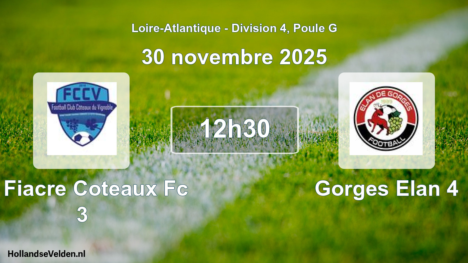 Geplande wedstrijd: St Fiacre Coteaux Fc 3 - Gorges Elan 4 (30 november 2025)