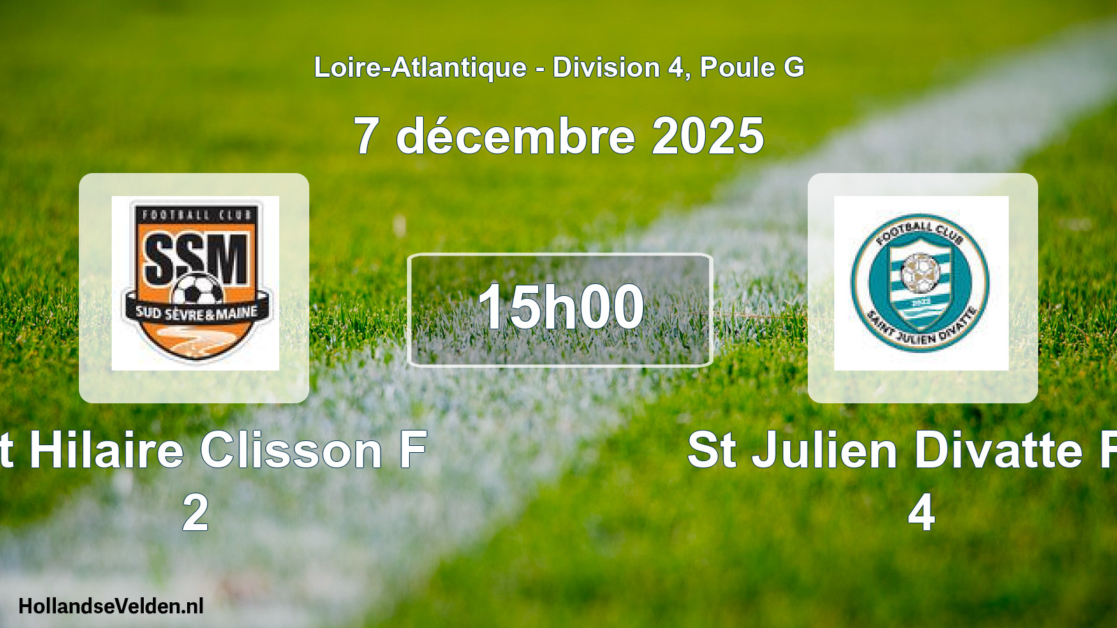 Geplande wedstrijd: St Hilaire Clisson F 2 - St Julien Divatte Fc 4 (7 décembre 2025)