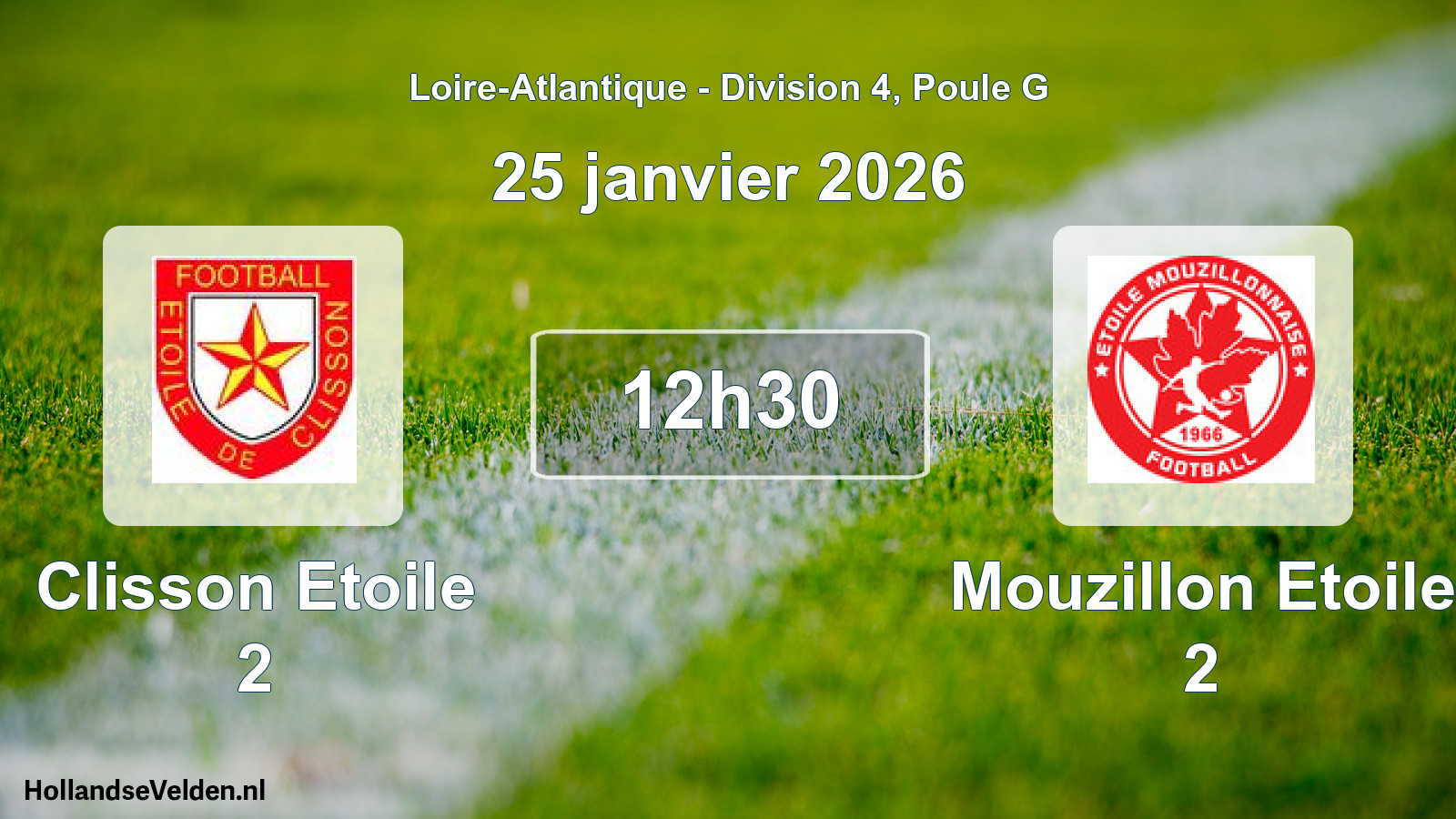 Geplande wedstrijd: Clisson Etoile 2 - Mouzillon Etoile 2 (25 janvier 2026)