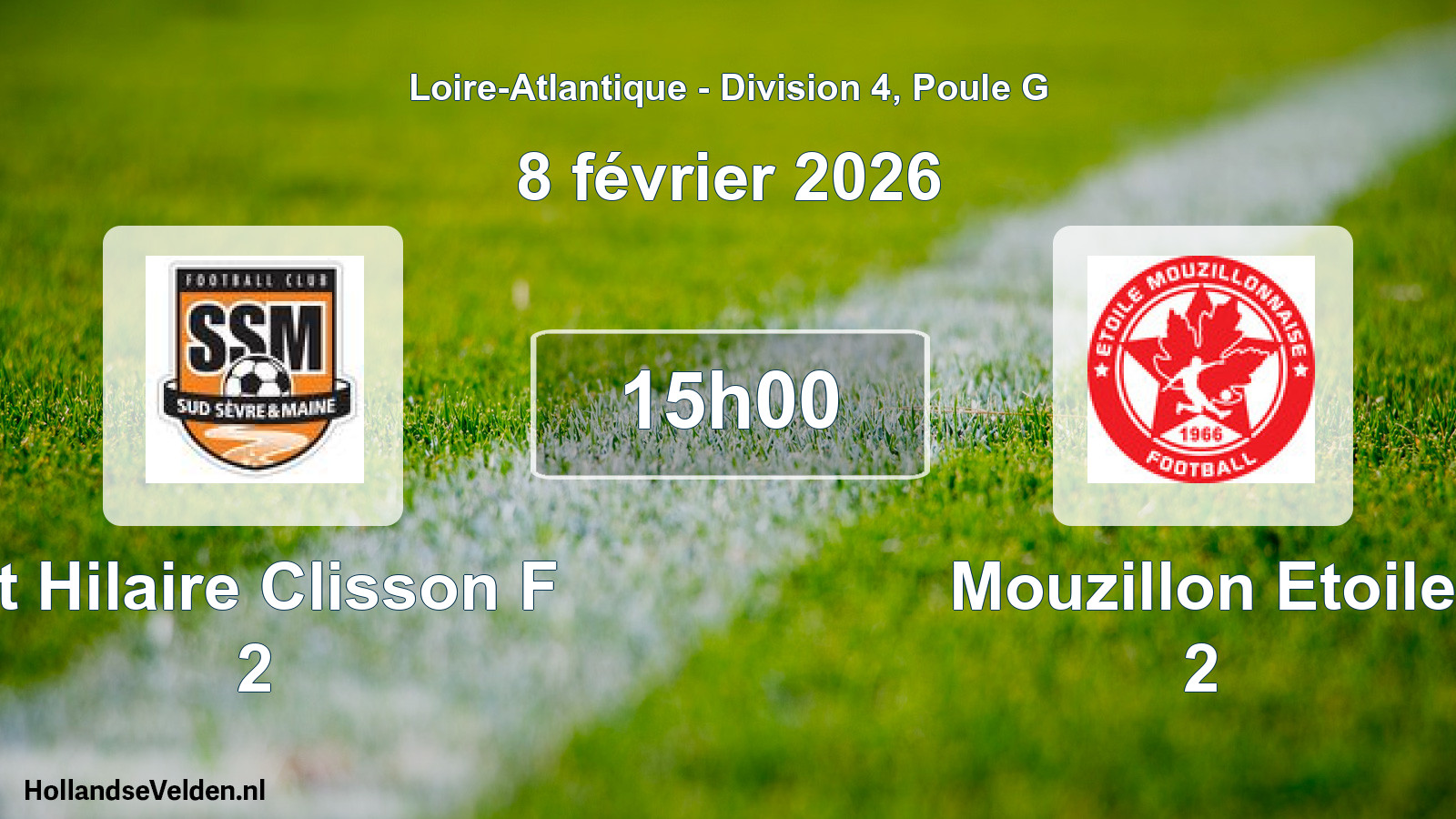 Geplande wedstrijd: St Hilaire Clisson F 2 - Mouzillon Etoile 2 (8 février 2026)