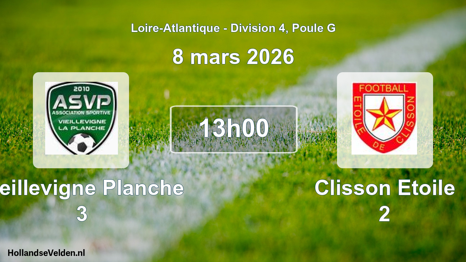 Scheduled Match: Vieillevigne Planche 3 - Clisson Etoile 2 (8 March 2026)