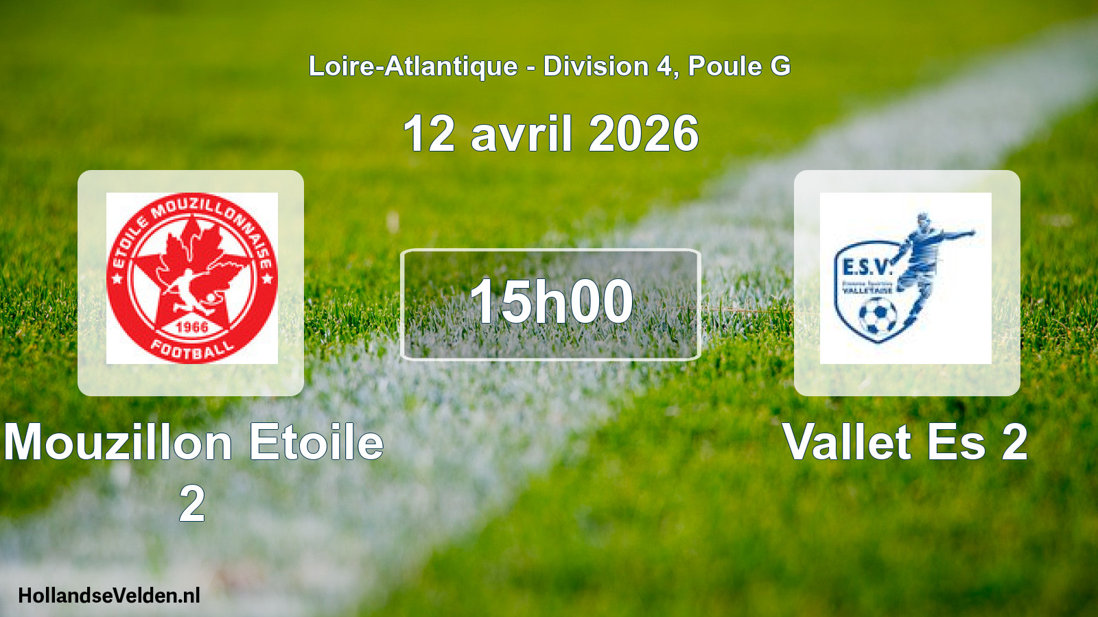 Geplande wedstrijd: Mouzillon Etoile 2 - Vallet Es 2 (12 avril 2026)