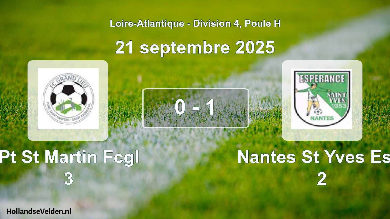 Total number of matches played: Pt St Martin Fcgl 3 - Nantes St Yves Esp. 2 0 - 1 (21 September 2025)