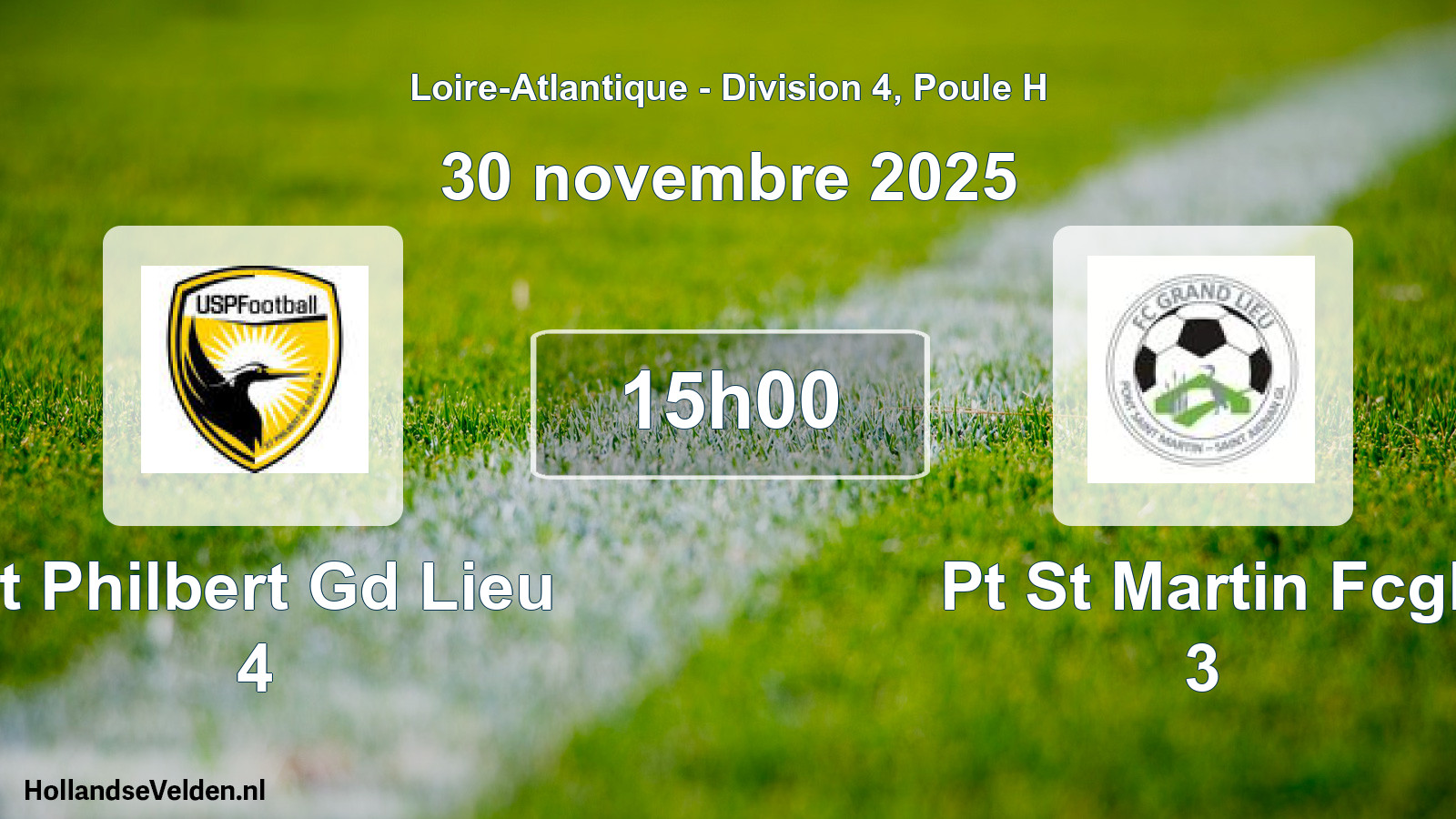 Geplande wedstrijd: St Philbert Gd Lieu 4 - Pt St Martin Fcgl 3 (30 novembre 2025)