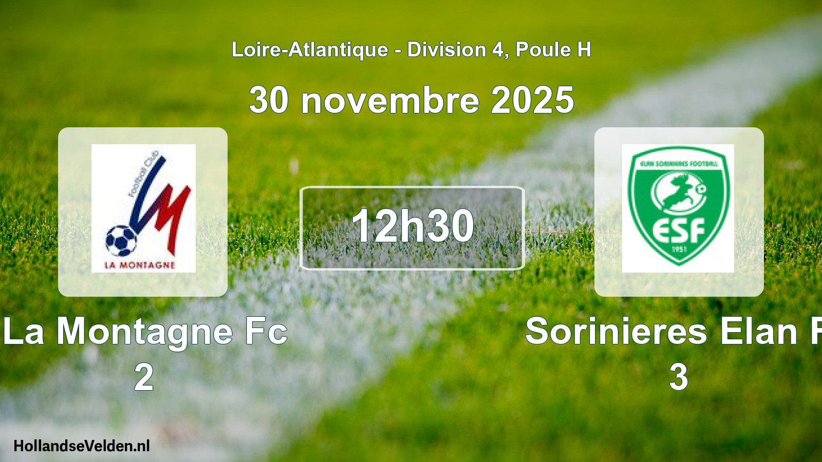 Scheduled Match: La Montagne Fc 2 - Sorinieres Elan F 3 (30 November 2025)