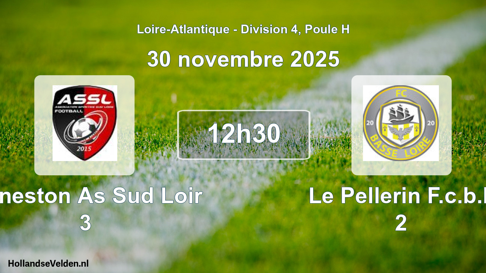 Geplande wedstrijd: Geneston As Sud Loir 3 - Le Pellerin F.c.b.l. 2 (30 november 2025)