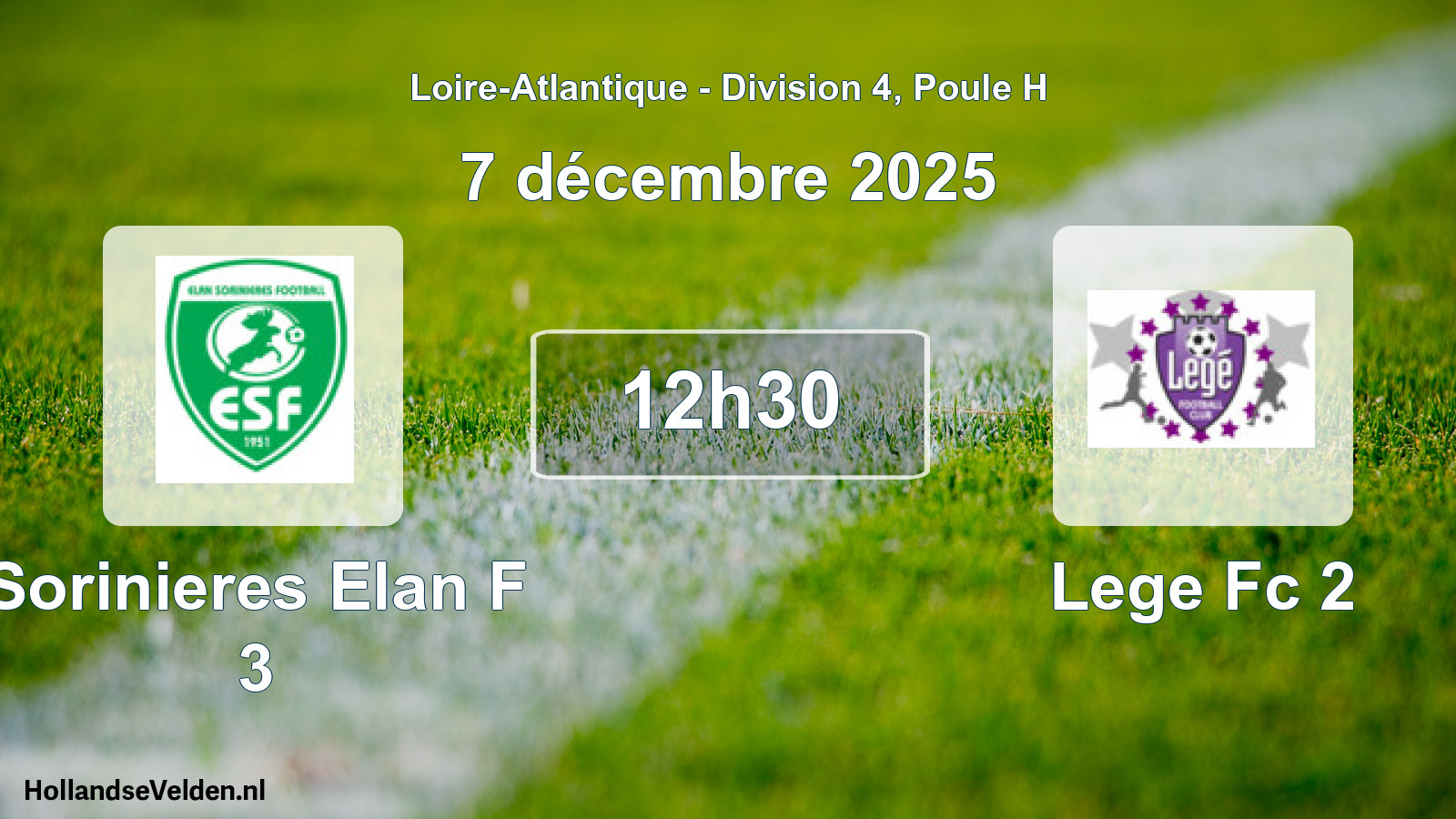 Scheduled Match: Sorinieres Elan F 3 - Lege Fc 2 (7 December 2025)