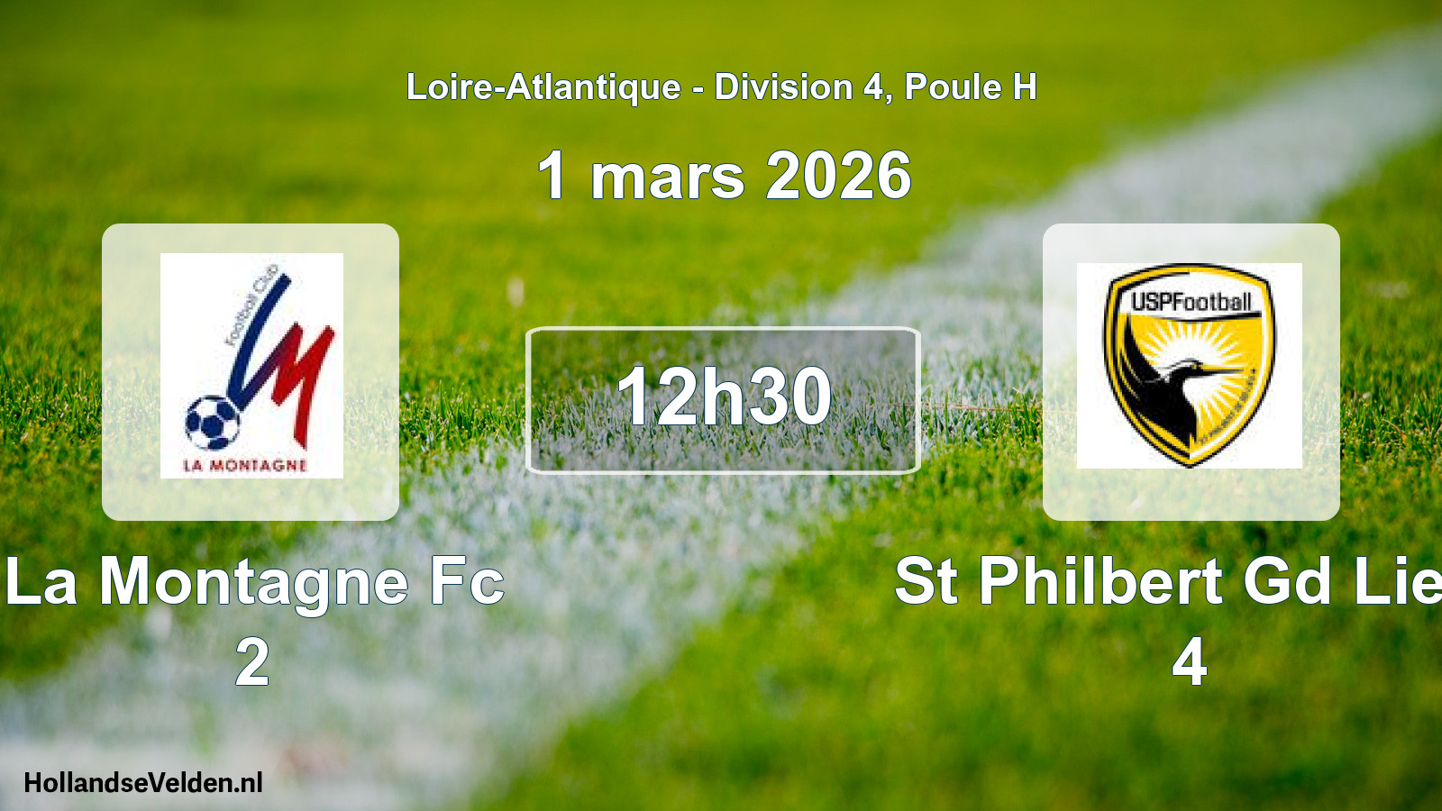 Geplande wedstrijd: La Montagne Fc 2 - St Philbert Gd Lieu 4 (1 mars 2026)