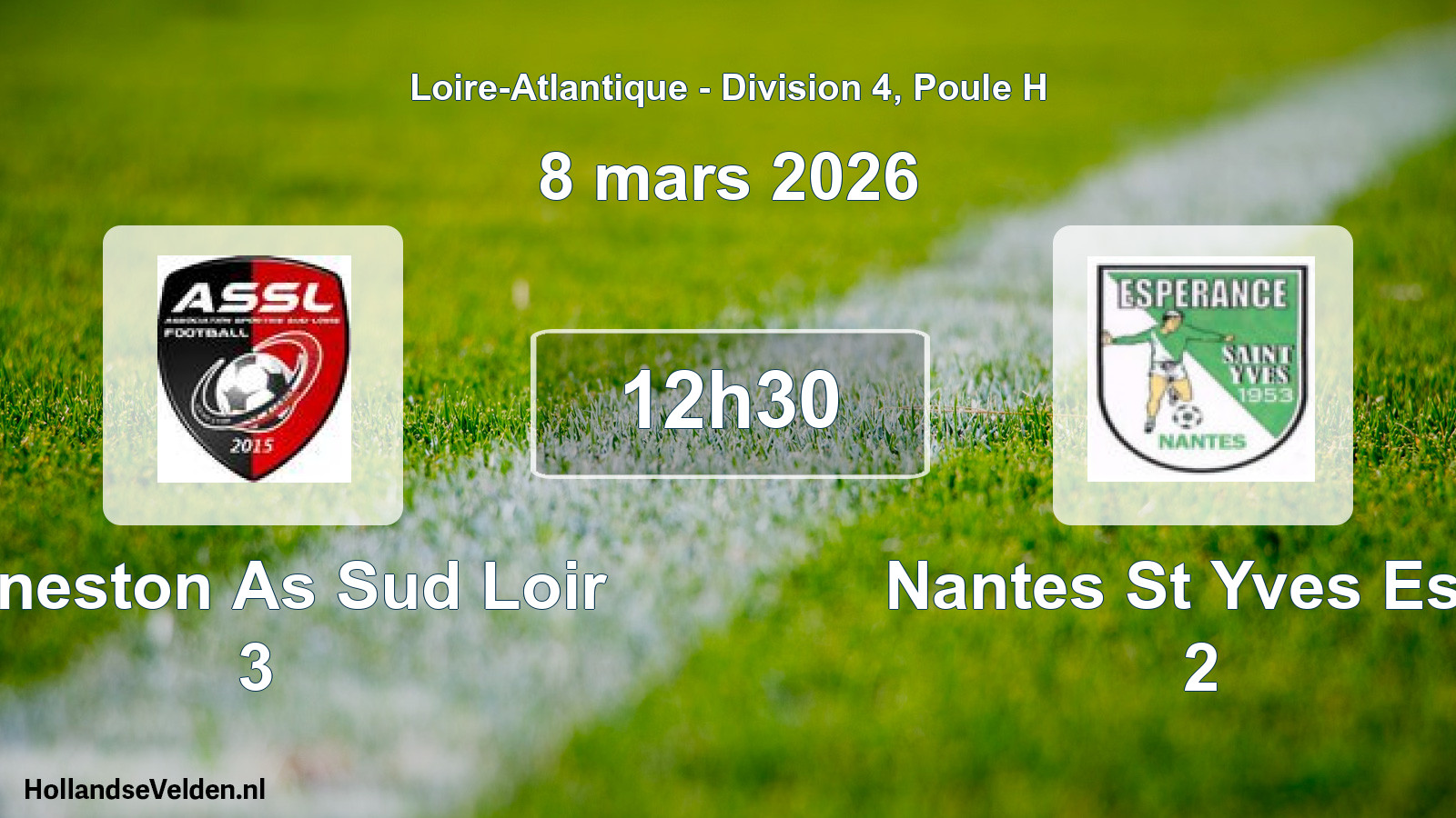 Scheduled Match: Geneston As Sud Loir 3 - Nantes St Yves Esp. 2 (8 March 2026)