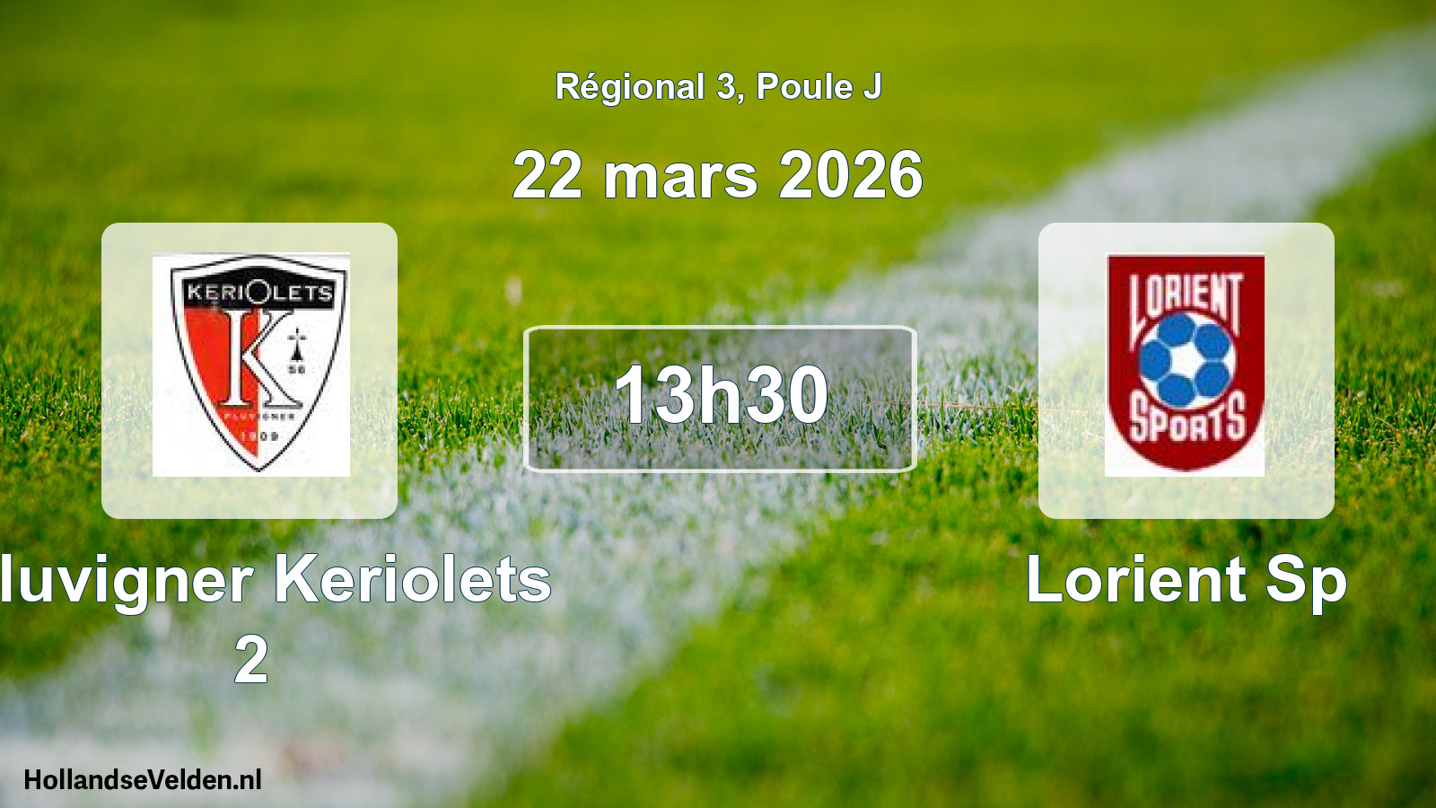 Geplande wedstrijd: Pluvigner Keriolets 2 - Lorient Sp (22 mars 2026)