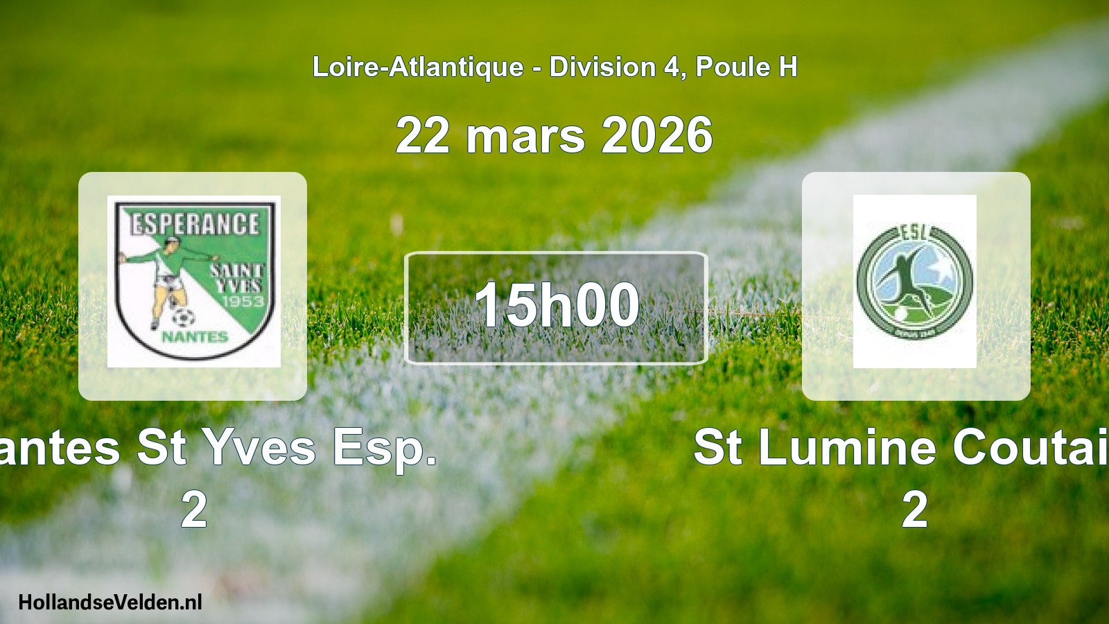 Geplande wedstrijd: Nantes St Yves Esp. 2 - St Lumine Coutais 2 (22 mars 2026)