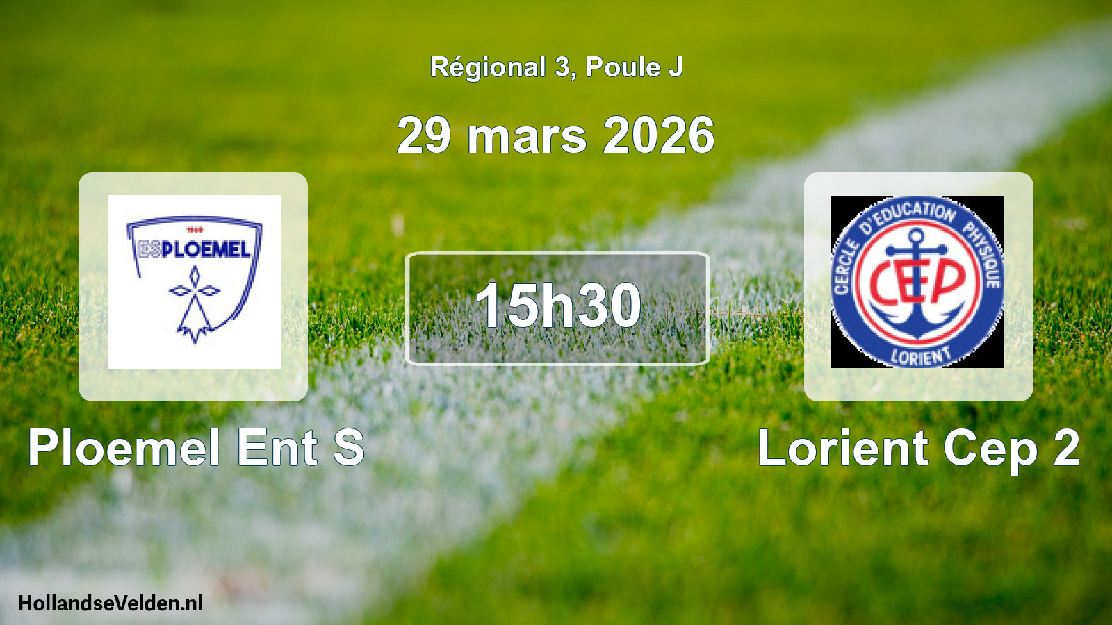 Scheduled Match: Ploemel Ent S - Lorient Cep 2 (29 March 2026)