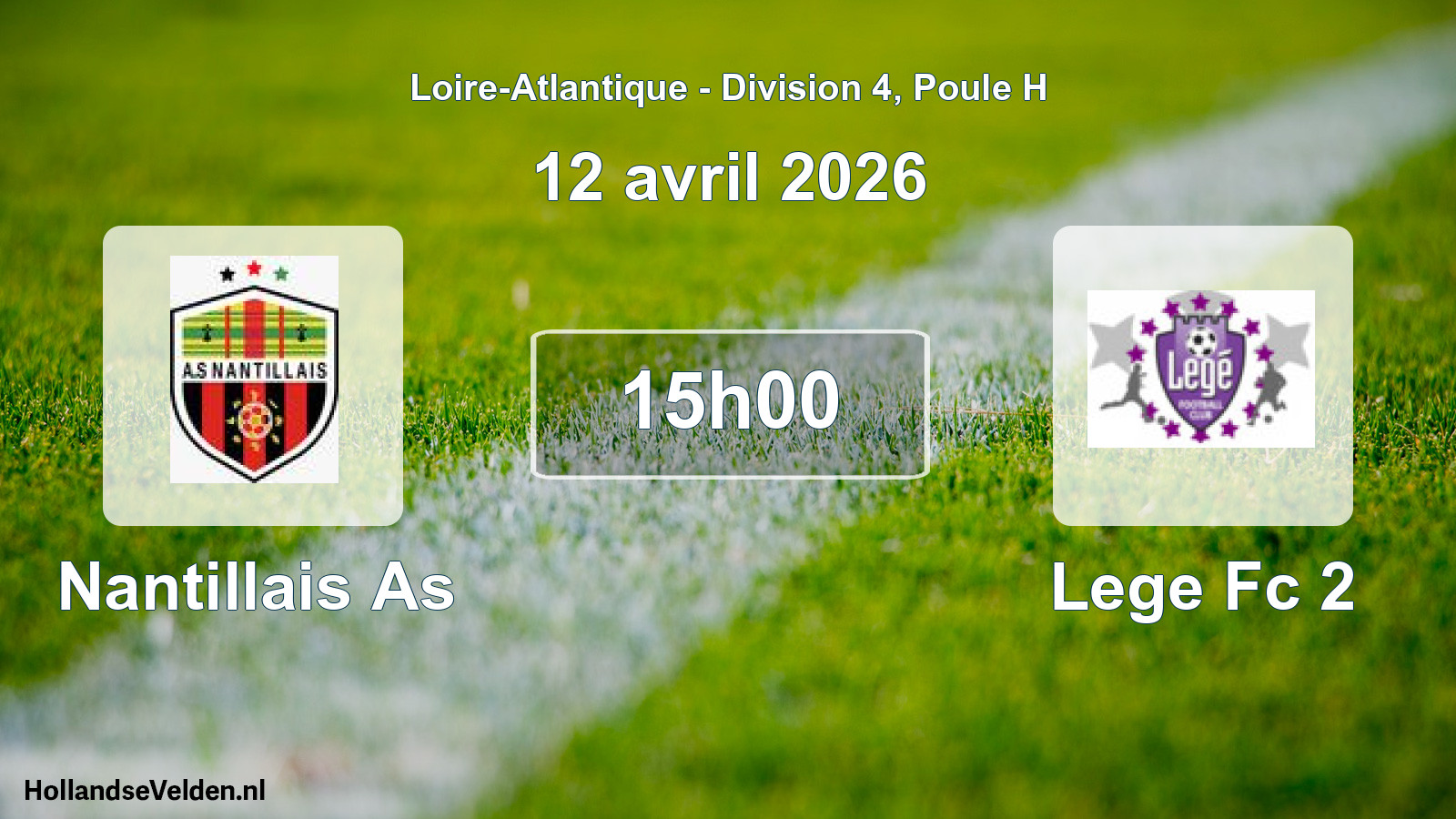 Geplande wedstrijd: Nantillais As - Lege Fc 2 (12 april 2026)