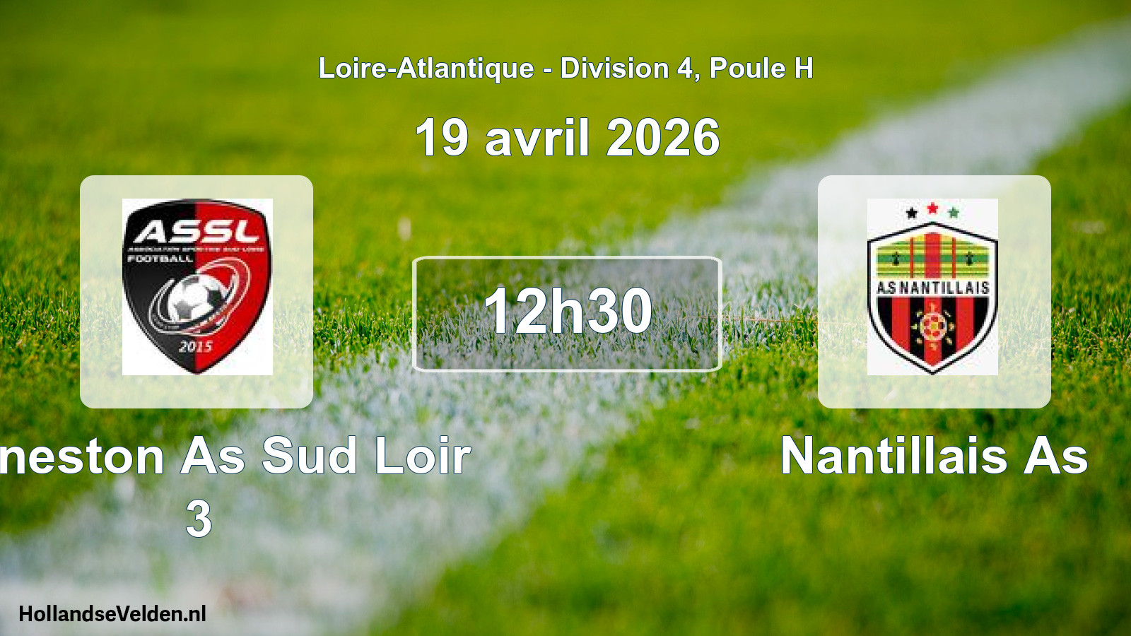 Geplande wedstrijd: Geneston As Sud Loir 3 - Nantillais As (19 april 2026)