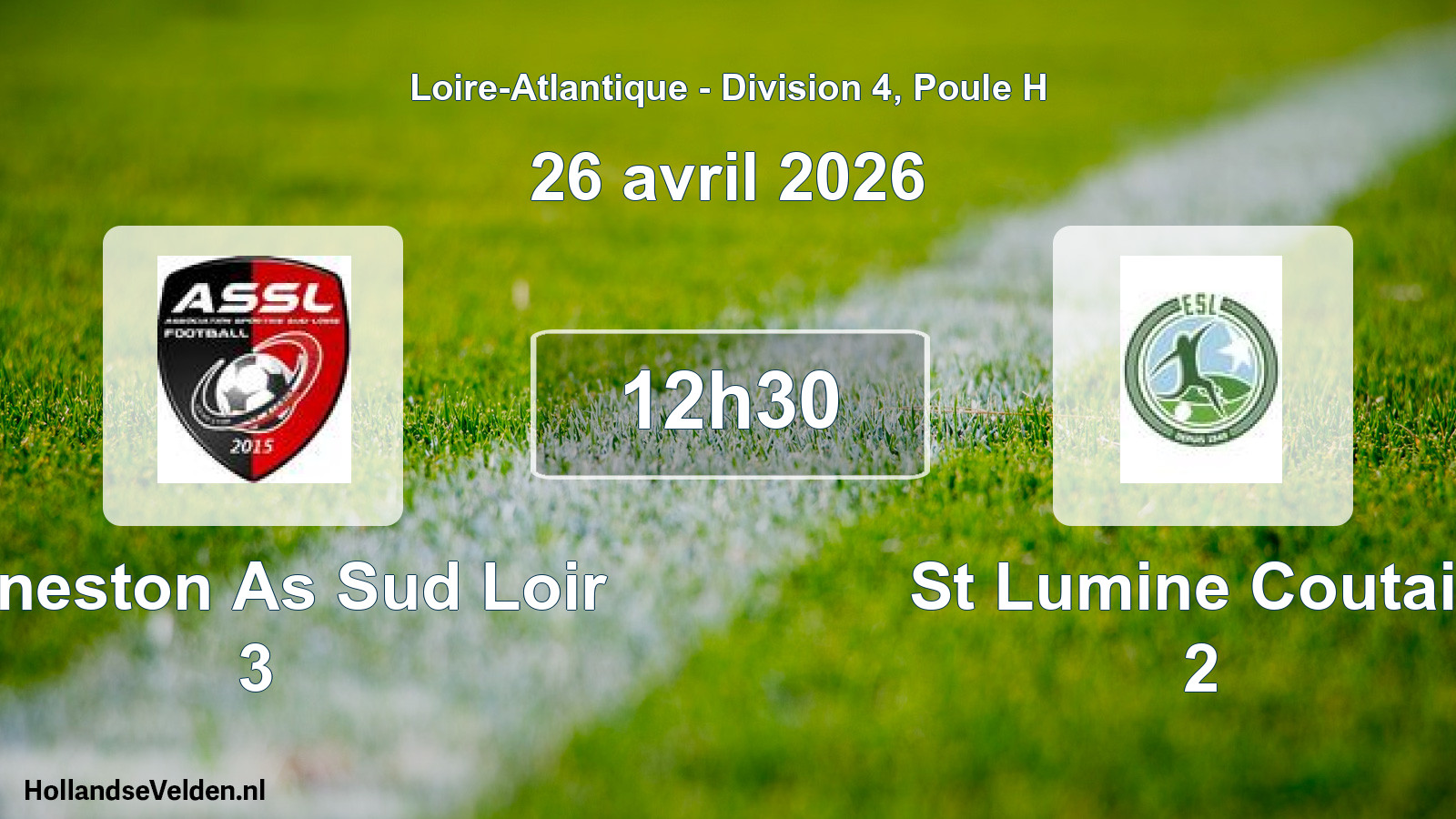 Geplande wedstrijd: Geneston As Sud Loir 3 - St Lumine Coutais 2 (26 avril 2026)
