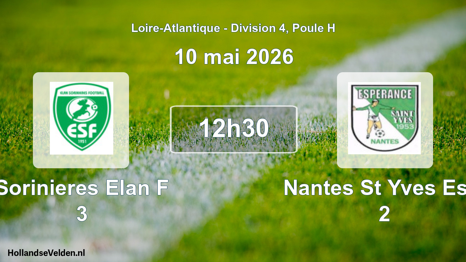 Scheduled Match: Sorinieres Elan F 3 - Nantes St Yves Esp. 2 (10 May 2026)