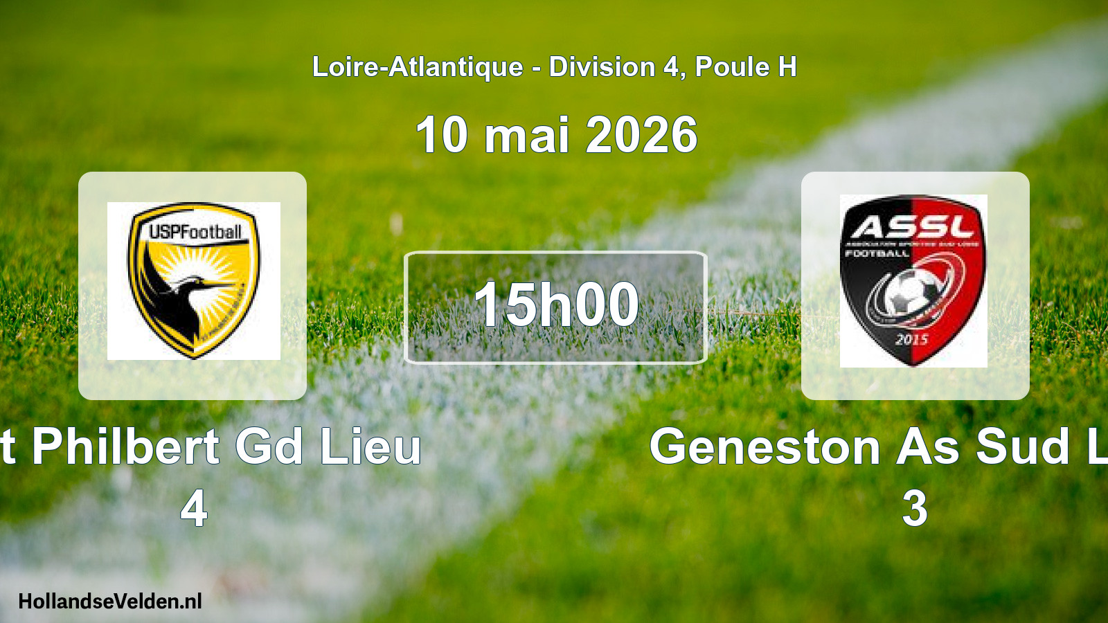 Geplande wedstrijd: St Philbert Gd Lieu 4 - Geneston As Sud Loir 3 (10 mai 2026)