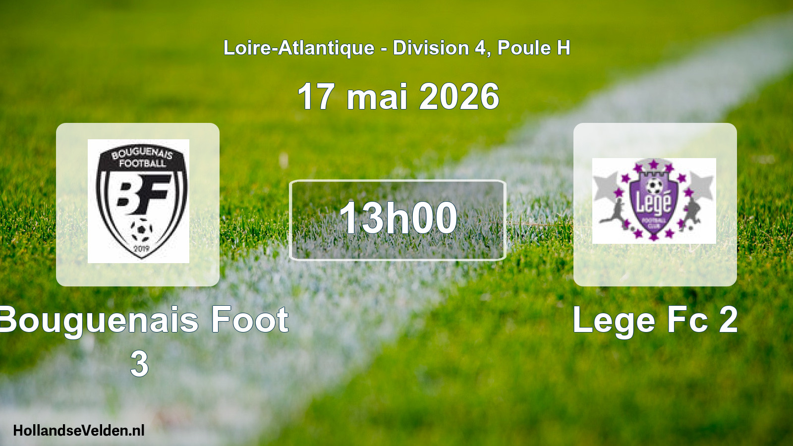 Scheduled Match: Bouguenais Foot 3 - Lege Fc 2 (17 May 2026)