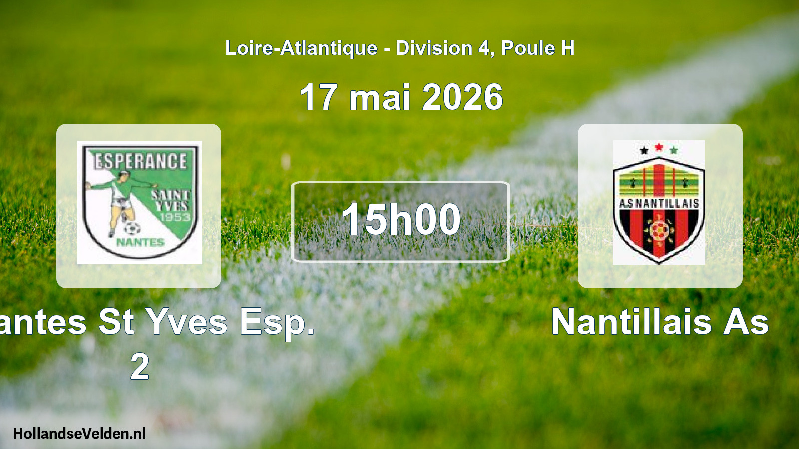 Geplande wedstrijd: Nantes St Yves Esp. 2 - Nantillais As (17 mei 2026)