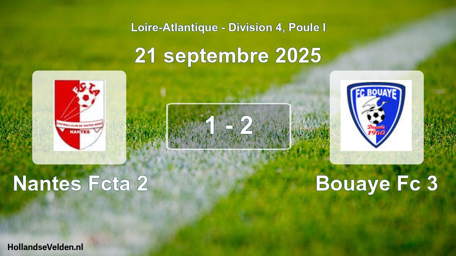 Gespeelde wedstrijd: Nantes Fcta 2 - Bouaye Fc 3 1 - 2 (21 september 2025)