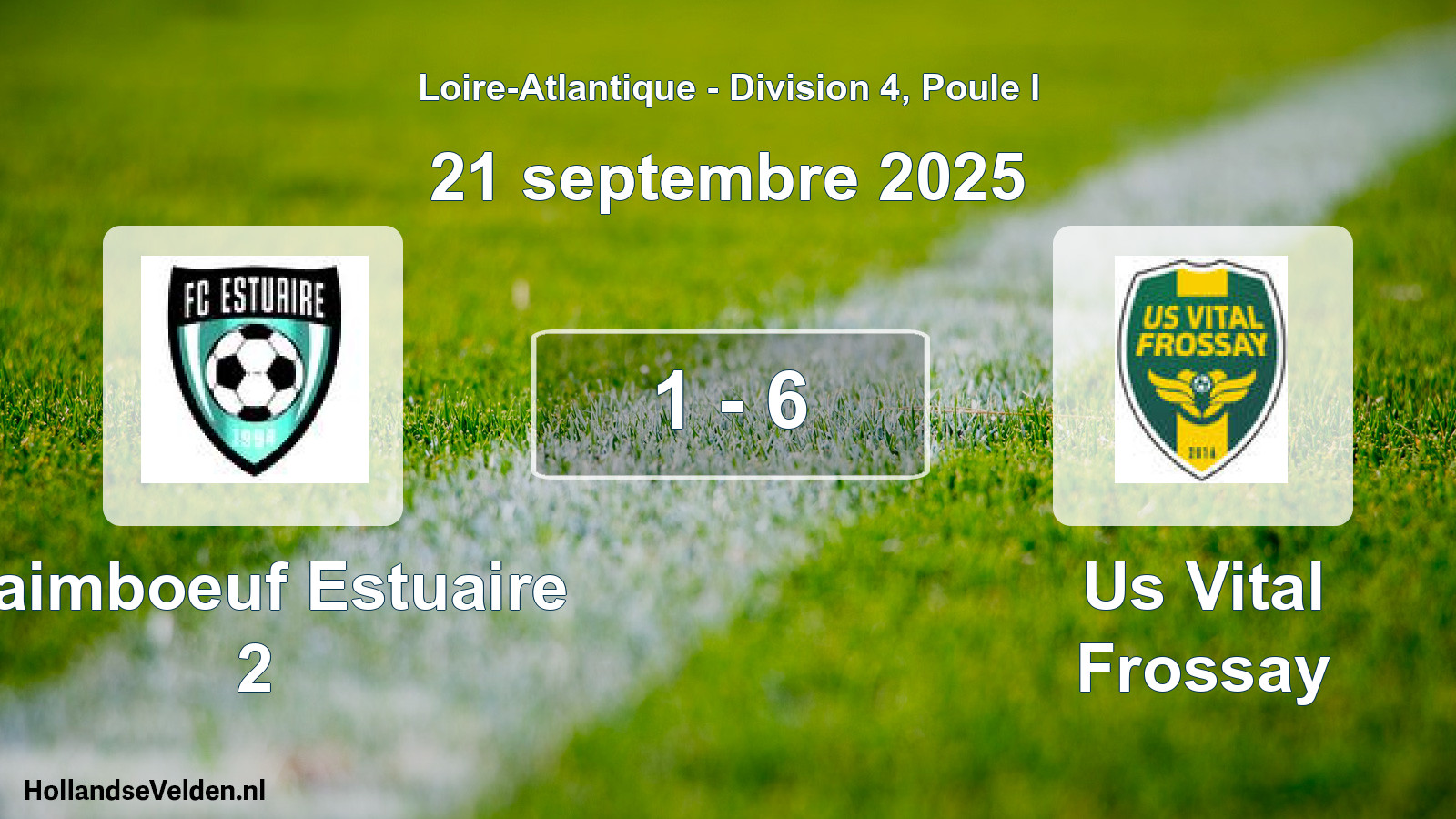 Gespeelde wedstrijd: Paimboeuf Estuaire 2 - Us Vital Frossay 1 - 6 (21 september 2025)