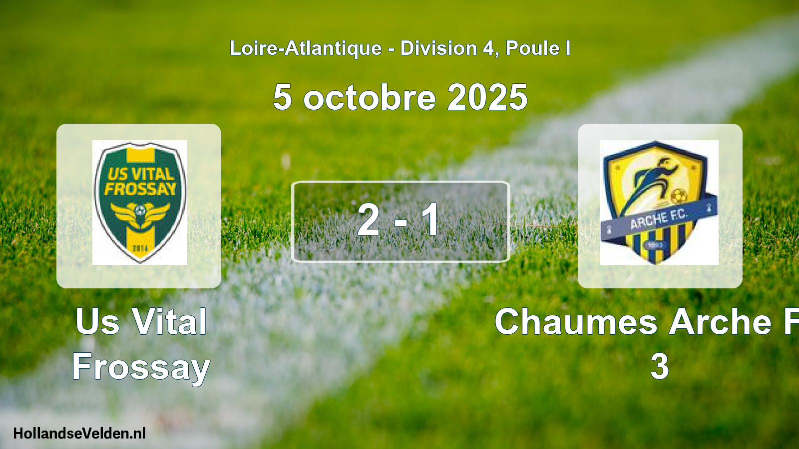 Total number of matches played: Us Vital Frossay - Chaumes Arche Fc 3 2 - 1 (5 October 2025)