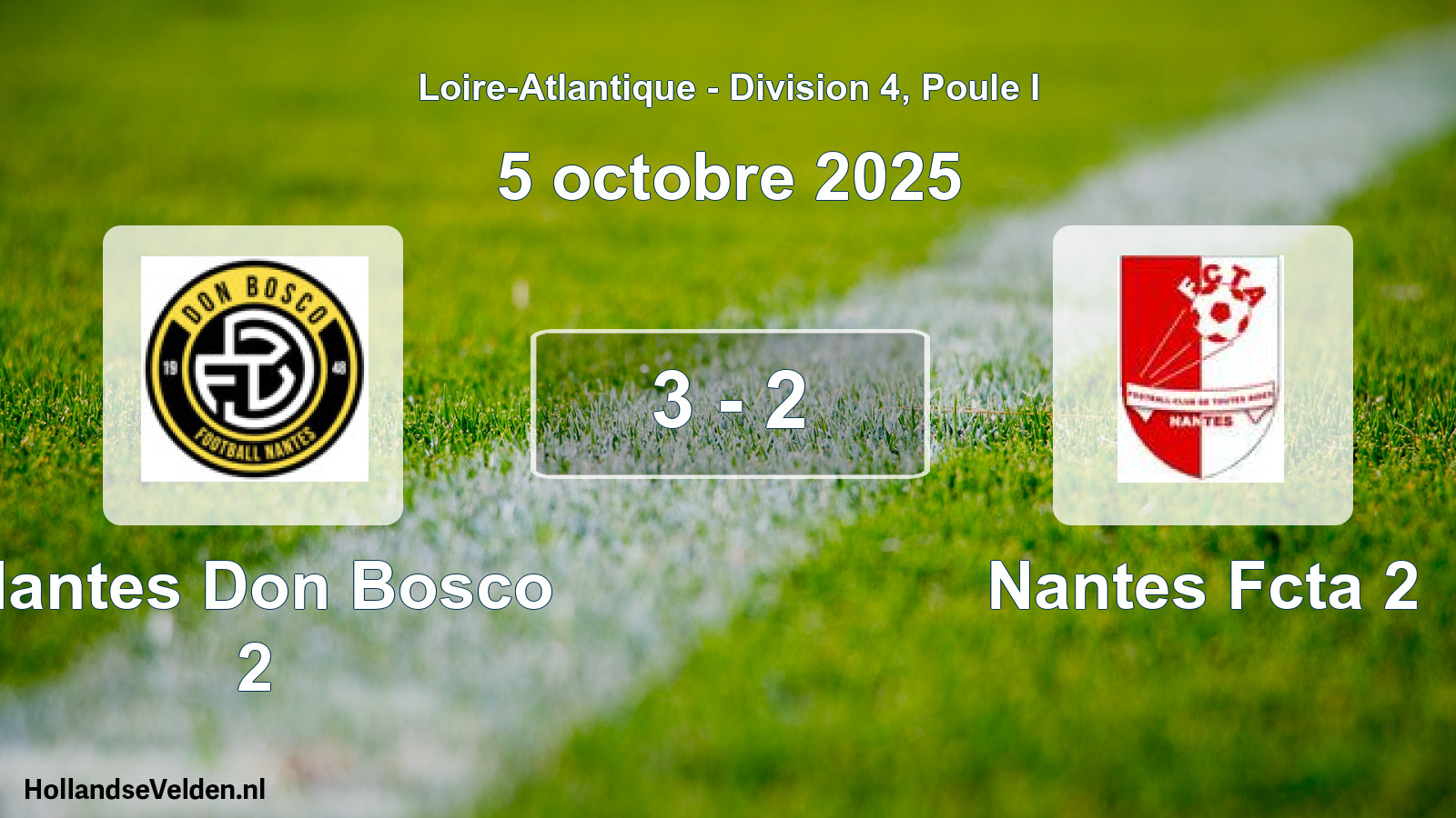 Gespeelde wedstrijd: Nantes Don Bosco 2 - Nantes Fcta 2 3 - 2 (5 oktober 2025)