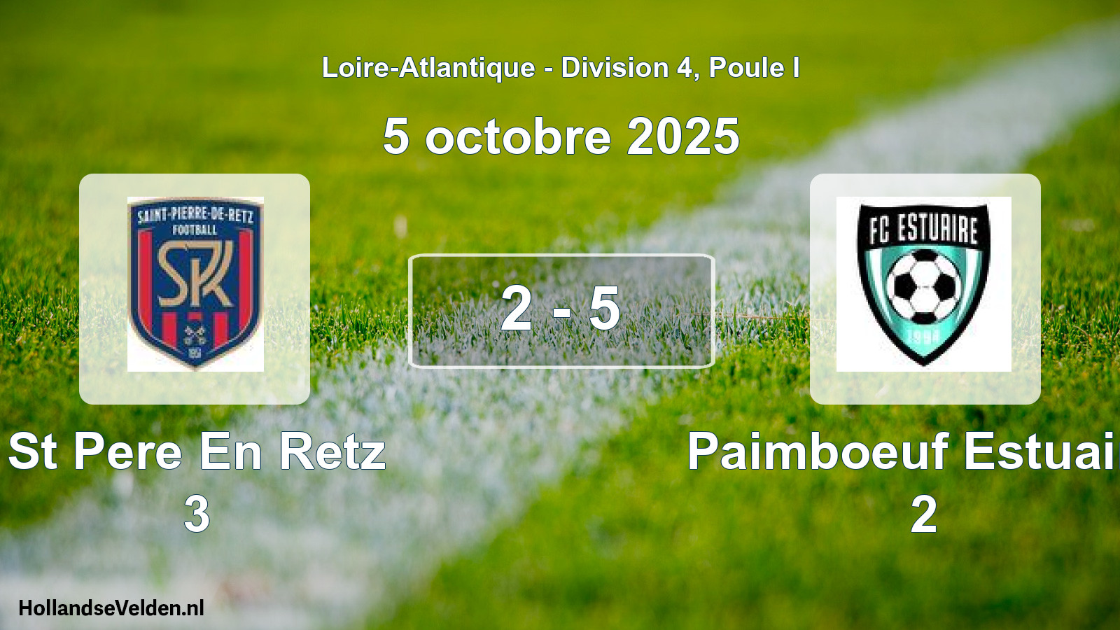 Total number of matches played: St Pere En Retz 3 - Paimboeuf Estuaire 2 2 - 5 (5 October 2025)