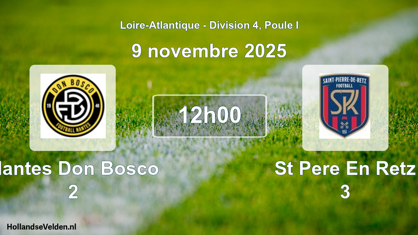 Scheduled Match: Nantes Don Bosco 2 - St Pere En Retz 3 (9 November 2025)