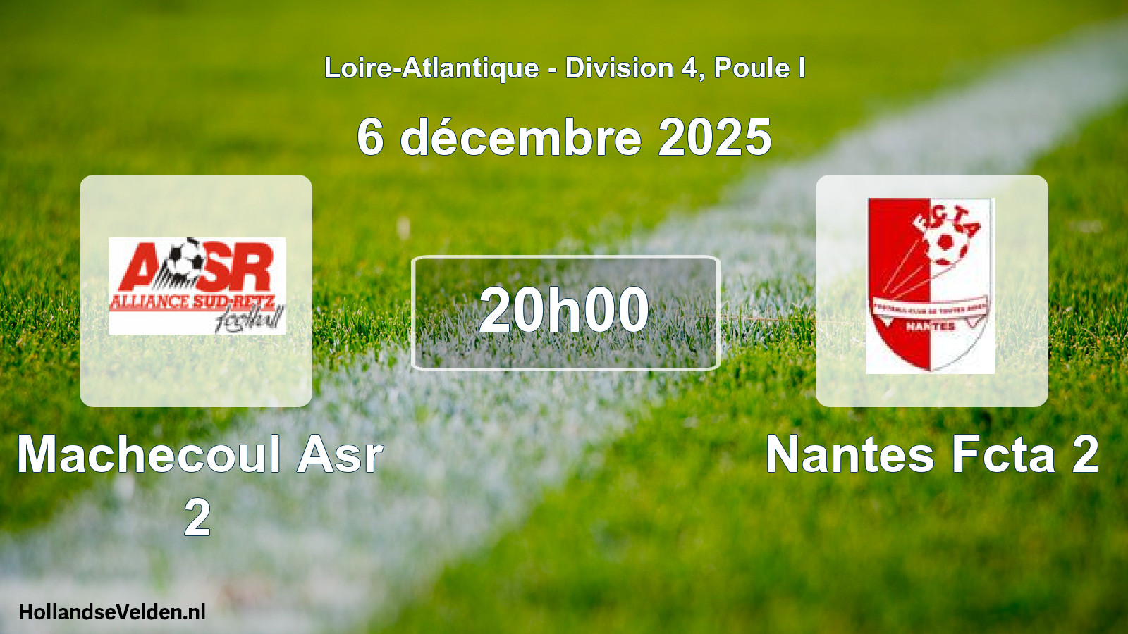 Geplande wedstrijd: Machecoul Asr 2 - Nantes Fcta 2 (6 december 2025)