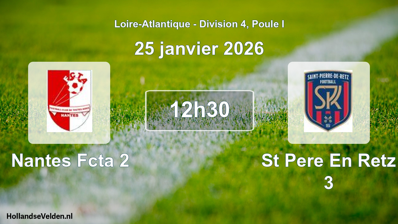 Scheduled Match: Nantes Fcta 2 - St Pere En Retz 3 (25 January 2026)