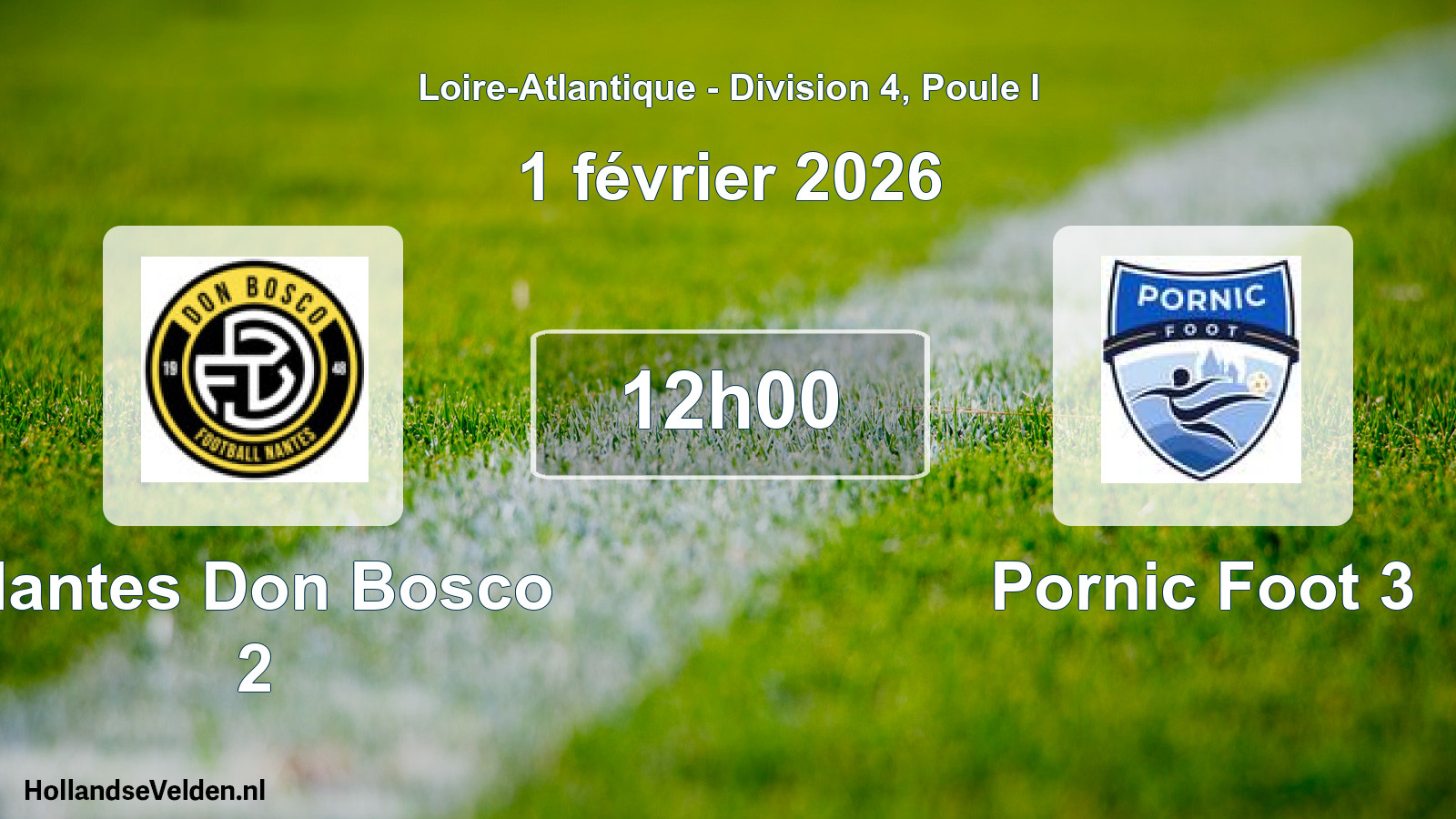 Geplande wedstrijd: Nantes Don Bosco 2 - Pornic Foot 3 (1 février 2026)