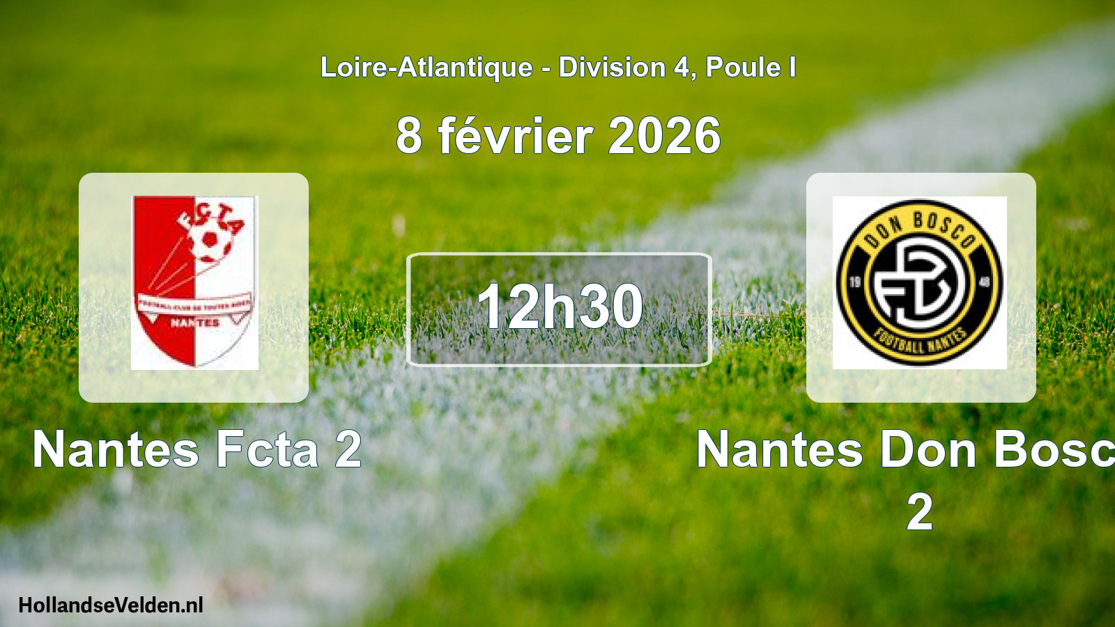 Geplande wedstrijd: Nantes Fcta 2 - Nantes Don Bosco 2 (8 februari 2026)