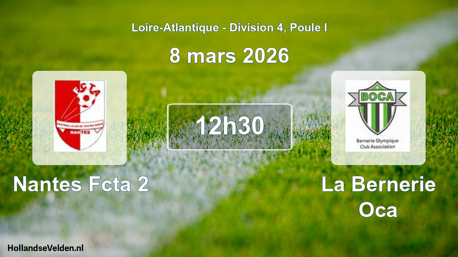 Geplande wedstrijd: Nantes Fcta 2 - La Bernerie Oca (8 mars 2026)