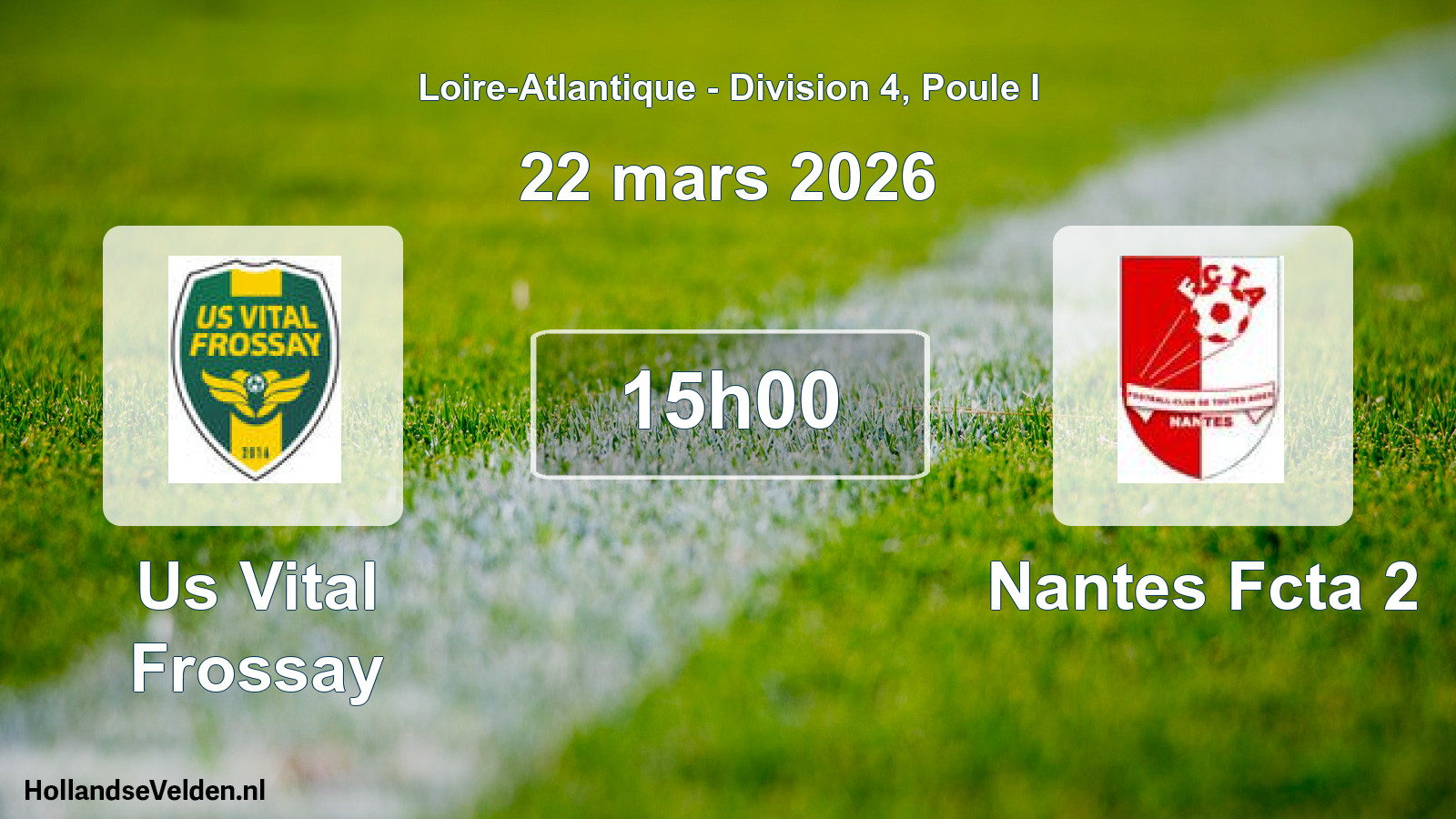 Scheduled Match: Us Vital Frossay - Nantes Fcta 2 (22 March 2026)