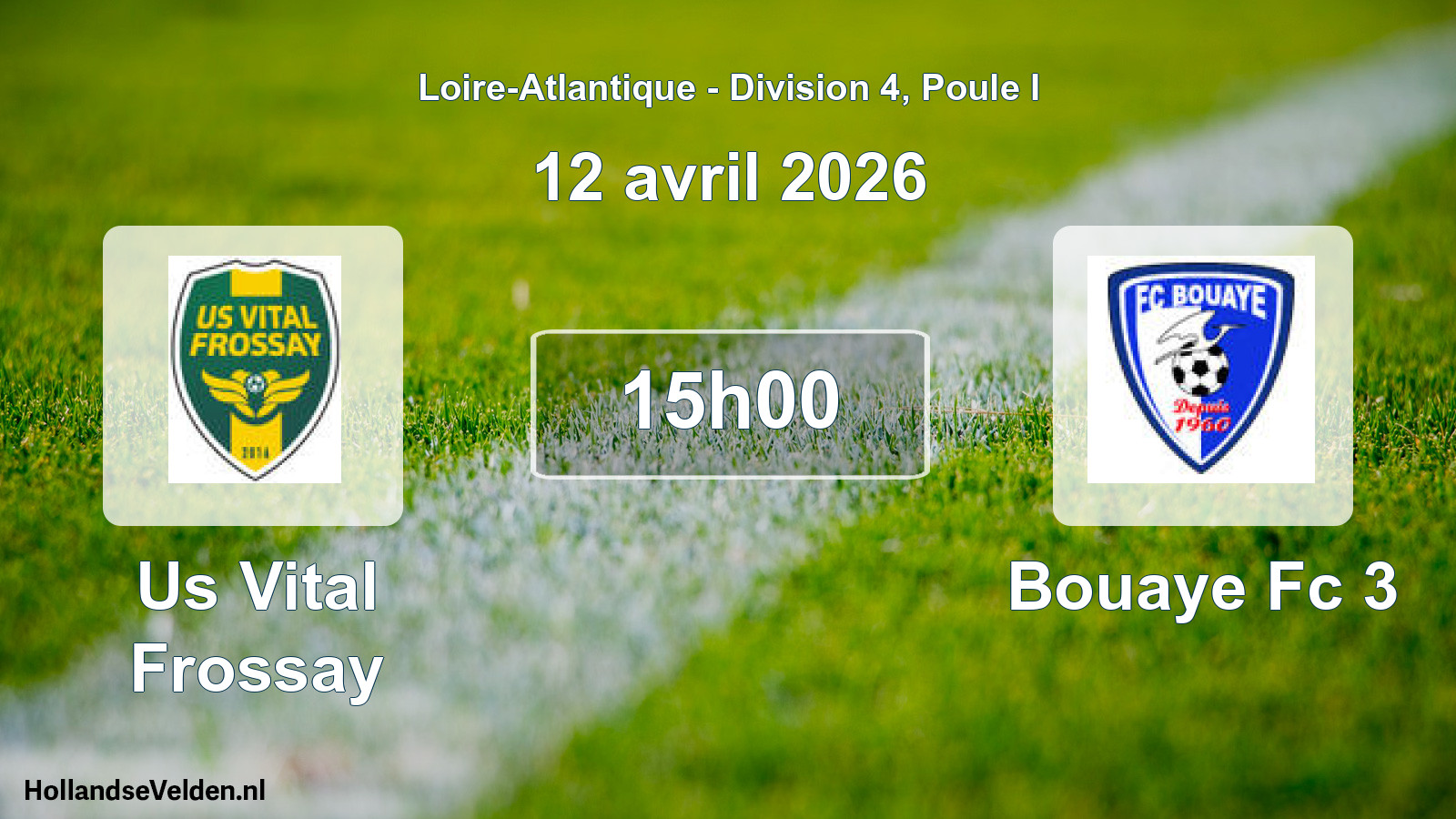 Scheduled Match: Us Vital Frossay - Bouaye Fc 3 (12 April 2026)