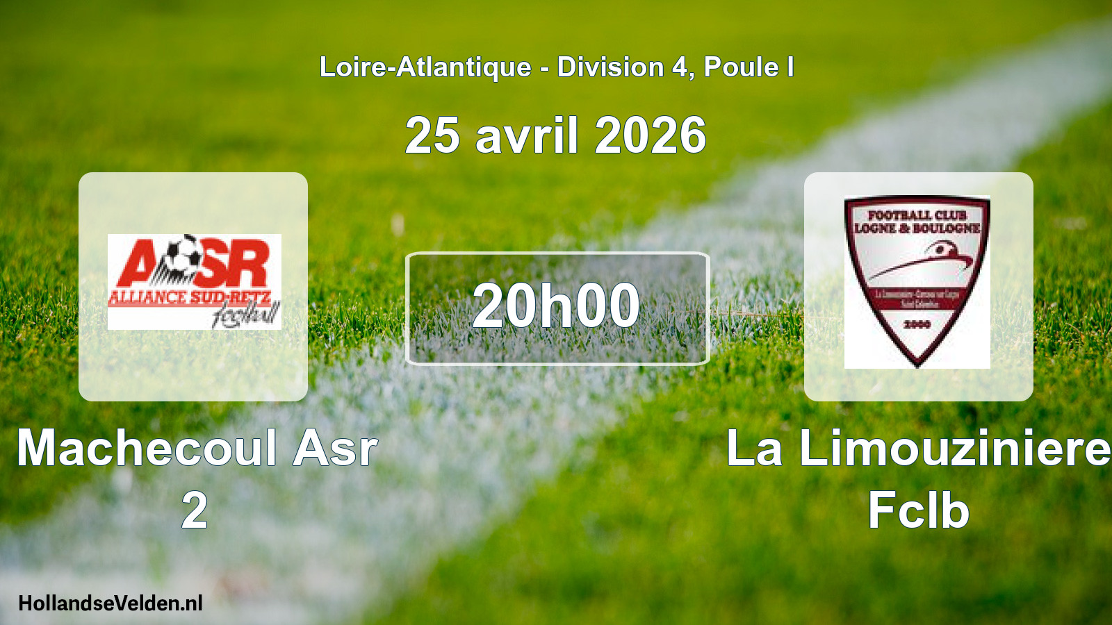 Scheduled Match: Machecoul Asr 2 - La Limouziniere Fclb (25 April 2026)