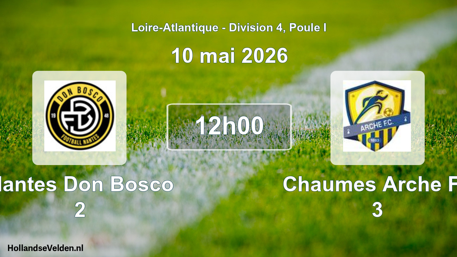 Geplande wedstrijd: Nantes Don Bosco 2 - Chaumes Arche Fc 3 (10 mei 2026)