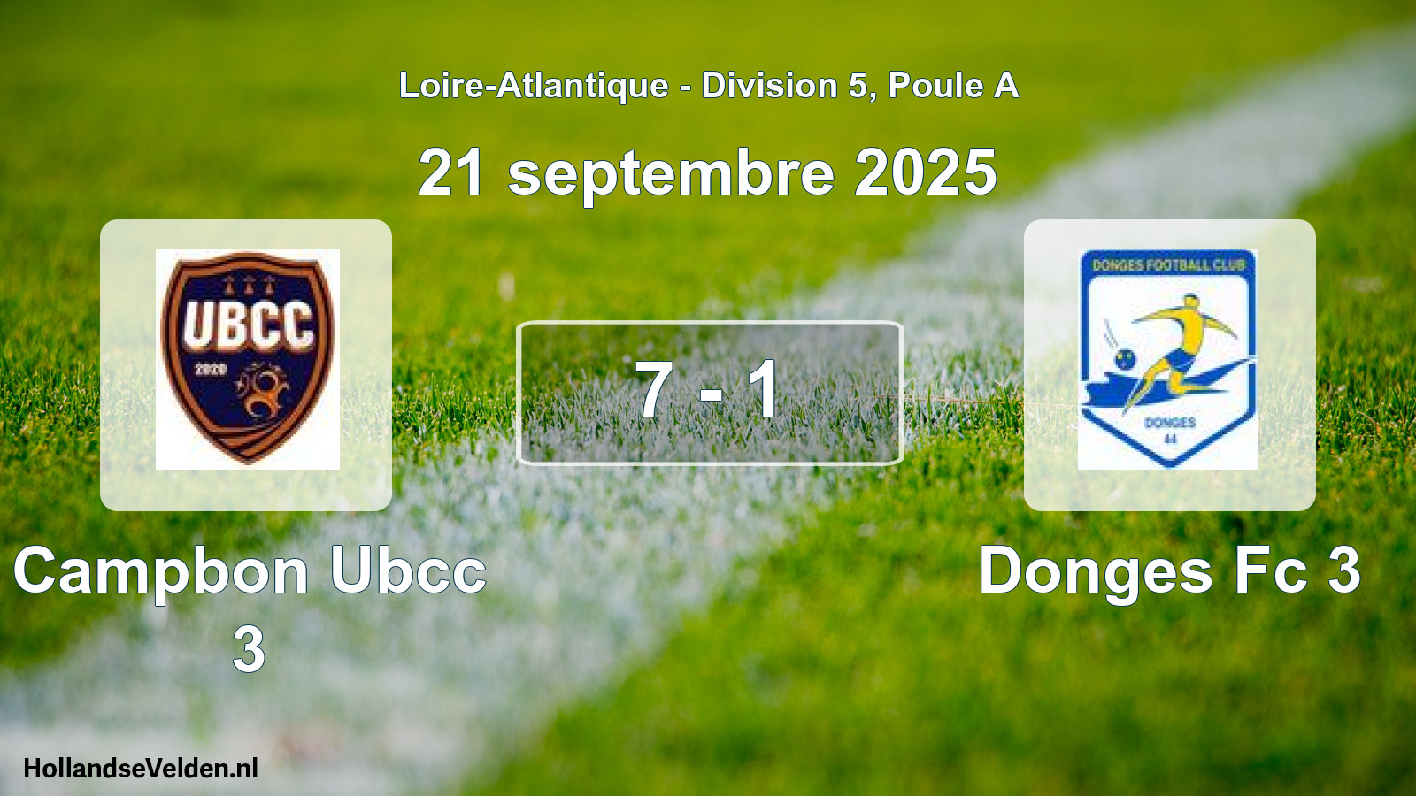 Gespeelde wedstrijd: Campbon Ubcc 3 - Donges Fc 3 7 - 1 (21 septembre 2025)