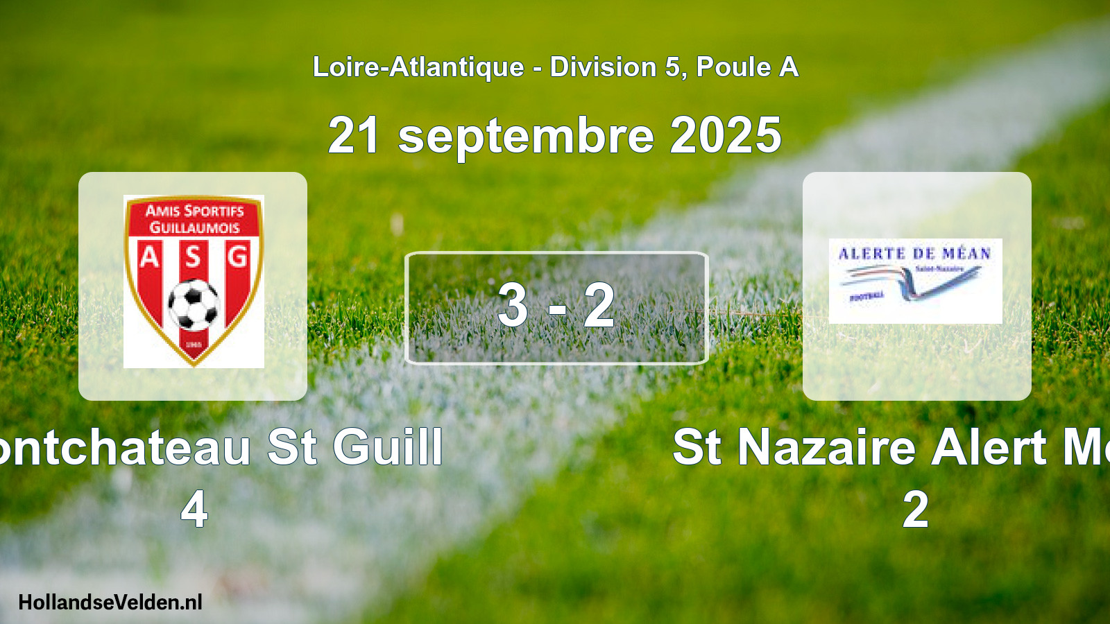 Total number of matches played: Pontchateau St Guill 4 - St Nazaire Alert Mea 2 3 - 2 (21 September 2025)