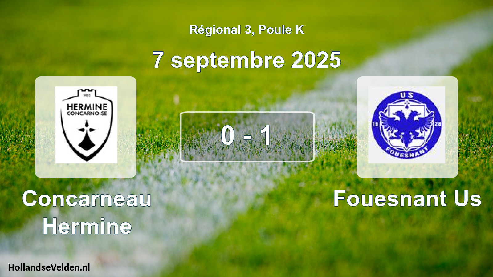 Gespeelde wedstrijd: Concarneau Hermine - Fouesnant Us 0 - 1 (7 septembre 2025)