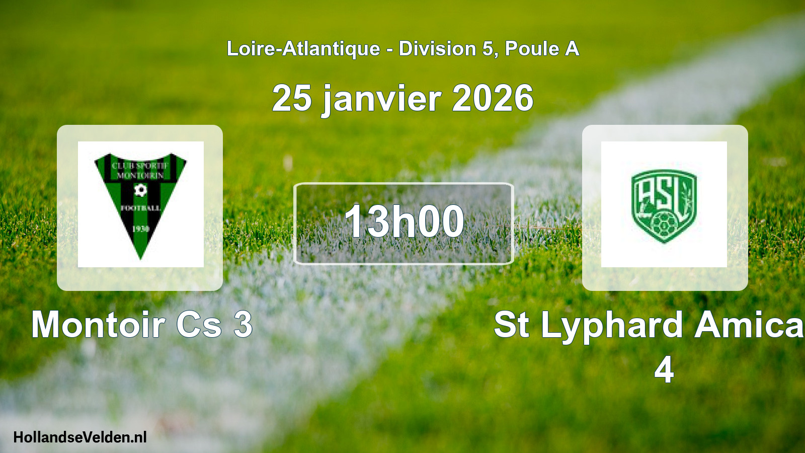 Geplande wedstrijd: Montoir Cs 3 - St Lyphard Amicale 4 (25 janvier 2026)