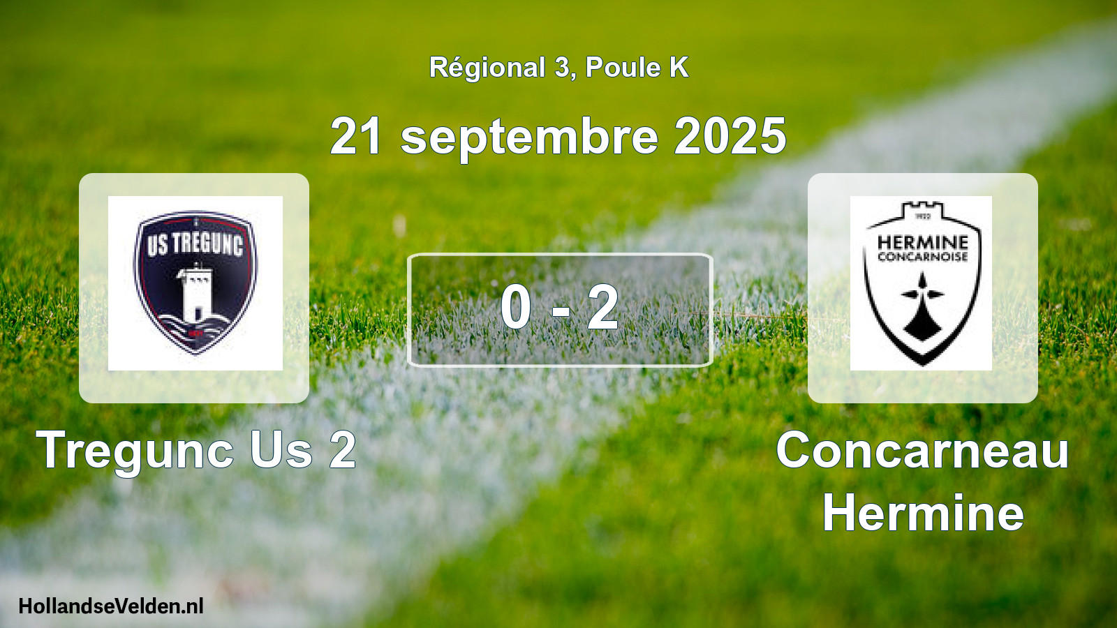 Gespeelde wedstrijd: Tregunc Us 2 - Concarneau Hermine 0 - 2 (21 septembre 2025)