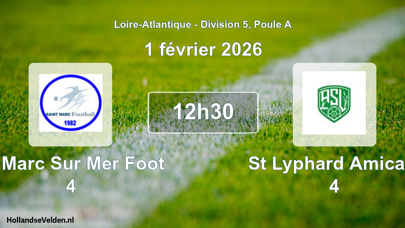 Scheduled Match: St Marc Sur Mer Foot 4 - St Lyphard Amicale 4 (1 February 2026)